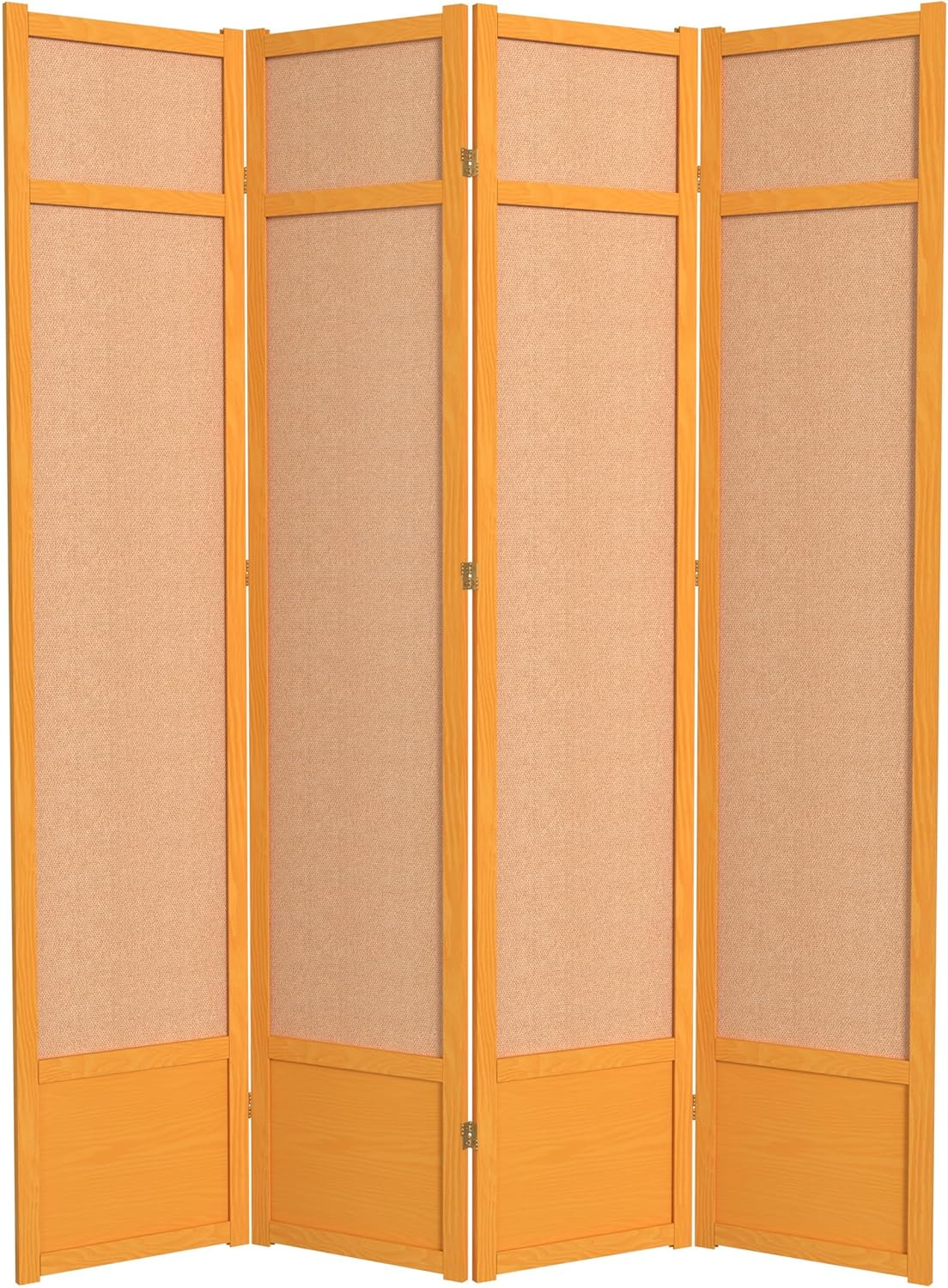 Oriental Furniture 7 Ft Tall Jute Shoji Screen, honey, 4 panel