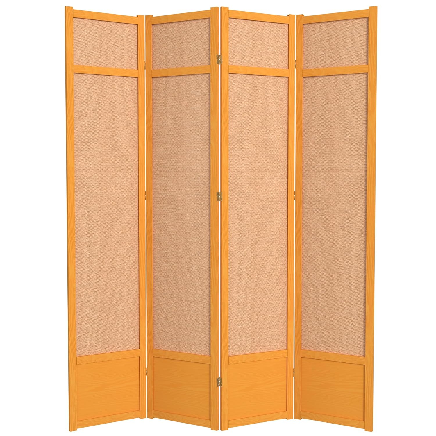 Oriental Furniture 7 Ft Tall Jute Shoji Screen, honey, 4 panel
