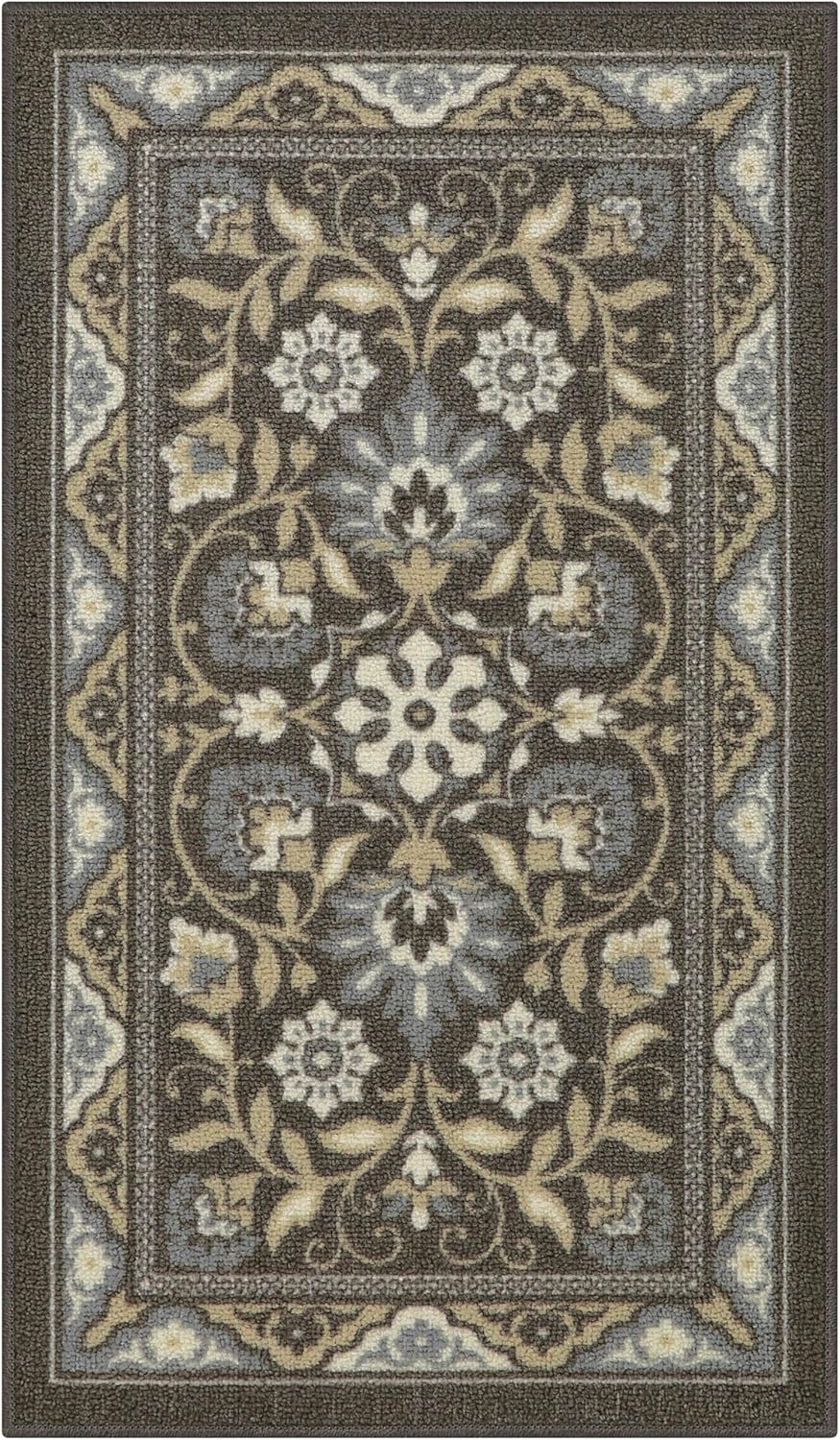 Maples Rugs - Made in USA - Florence Traditional Floral Indoor Accent Rugs, 1'8 x 2'10, Light Brown
