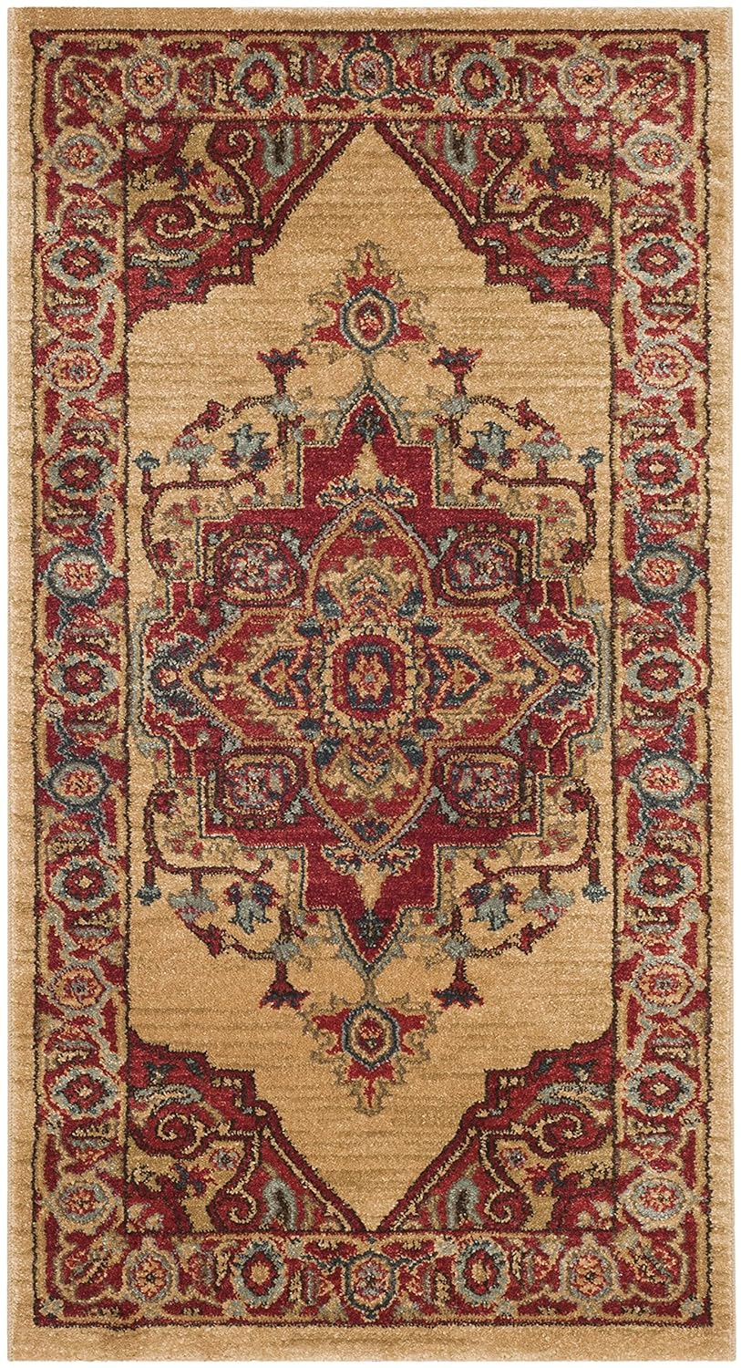 Mahal MAH698 Power Loomed Indoor Accent Rug - Red/Natural - 2'2"x4' - Safavieh.