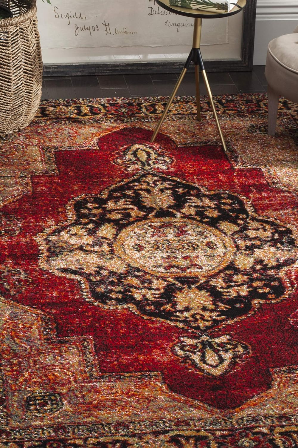 SAFAVIEH Vintage Hamadan Tahnee Traditional Area Rug, Red/Multi, 11' x 15'