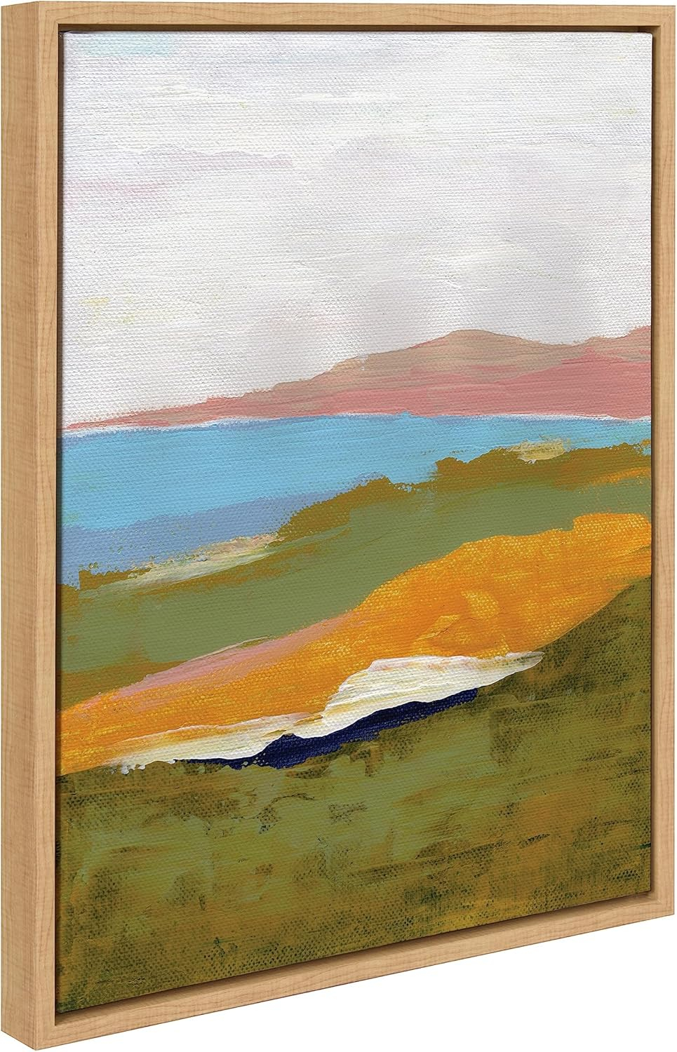 Kate and Laurel Sylvie Tuscan Framed Canvas Wall Art by Nikita Jariwala, 18x24 Natural, Colorful Abstract Landscape Nature Art for Wall