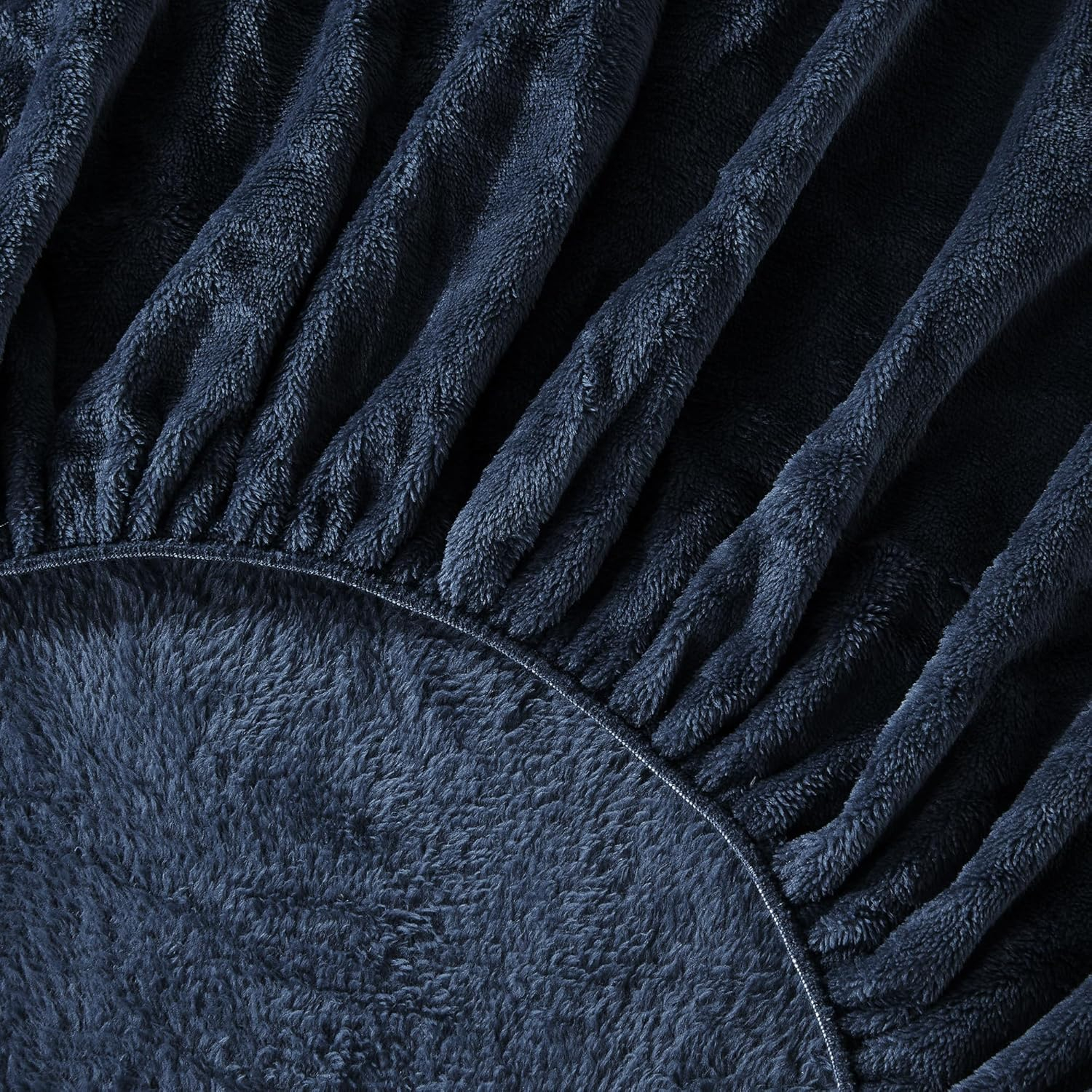 Great Bay Home Fitted Sheet - Ultra Soft Velvet Plush - California King, Denim Blue