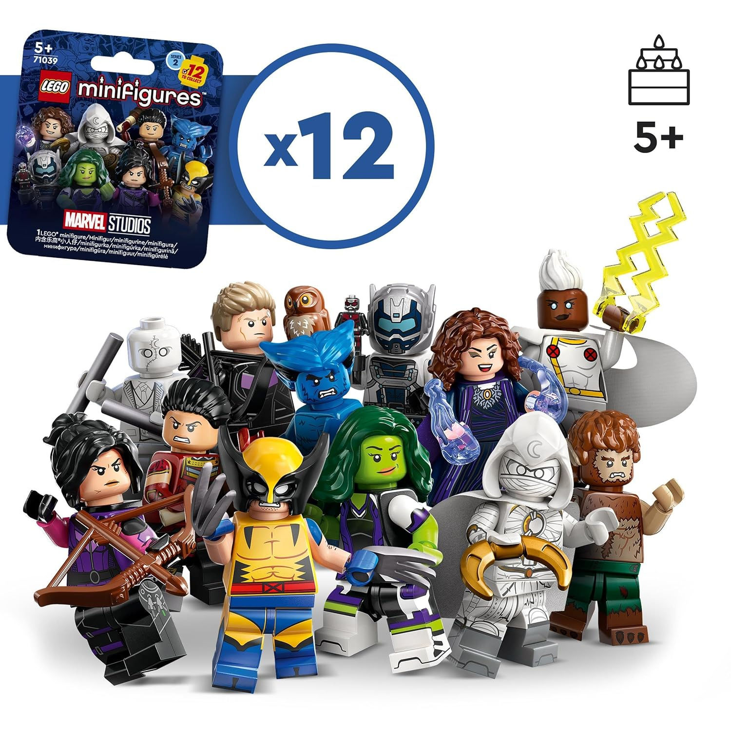 LEGO 71039 Marvel Series 2 Mini Figures, 1 of 12 Iconic Disney+ Characters to Collect in Each Bag, Includes Wolverine, Hawkeye, She-Hulk, Echo and More (1 Piece, Style Sent Randomly)