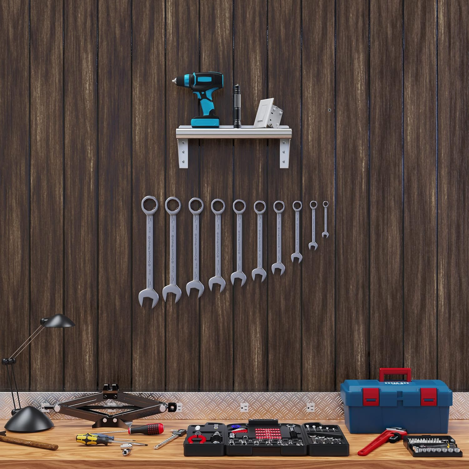 16" Stainless Steel Wall Shelf with Square Edge