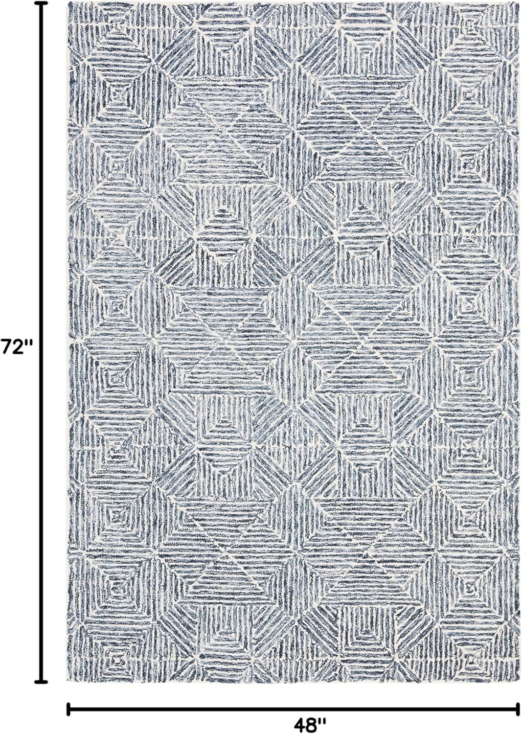 SAFAVIEH Abstract Brock Geometric Area Rug, Blue/Ivory, 4' x 6'