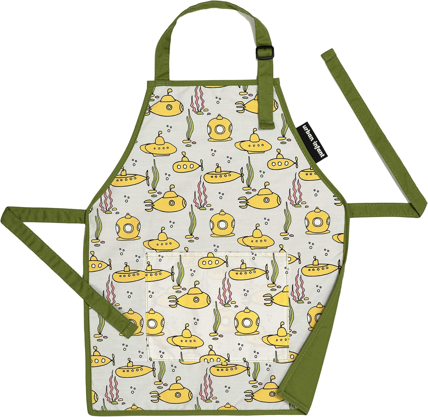 Urban Infant Little Helper Kids Apron - Children's Cooking Art Gardening - Toddler Boys and Girls - Submarines