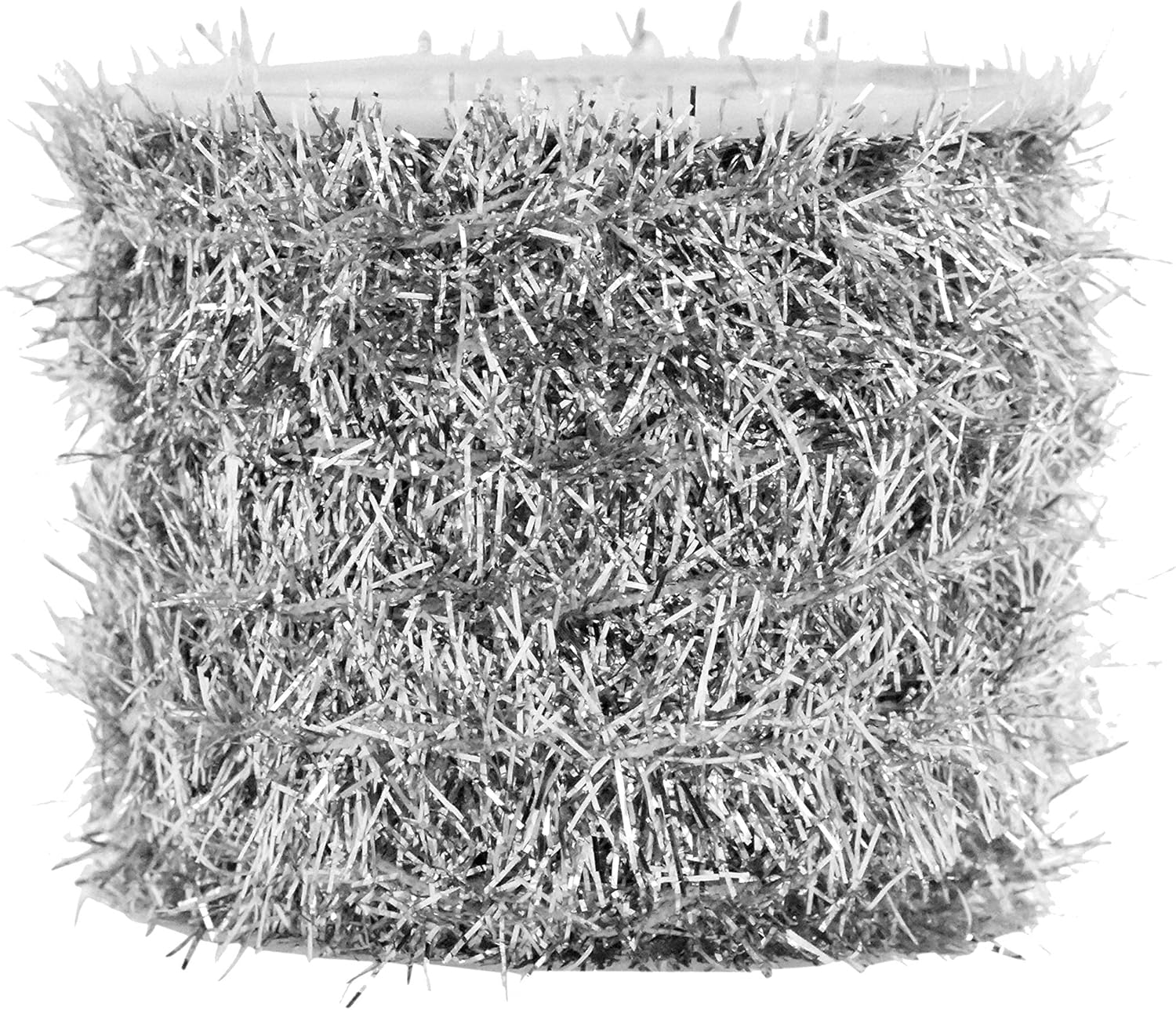 Mandala Crafts Tinsel Garland Décor - Thin Tinsel Ribbon - Metallic Mini Garland with Wire for Christmas Tree Decoration Wedding Birthday Party Supplies Silver 0.75 Inch 10 Yards