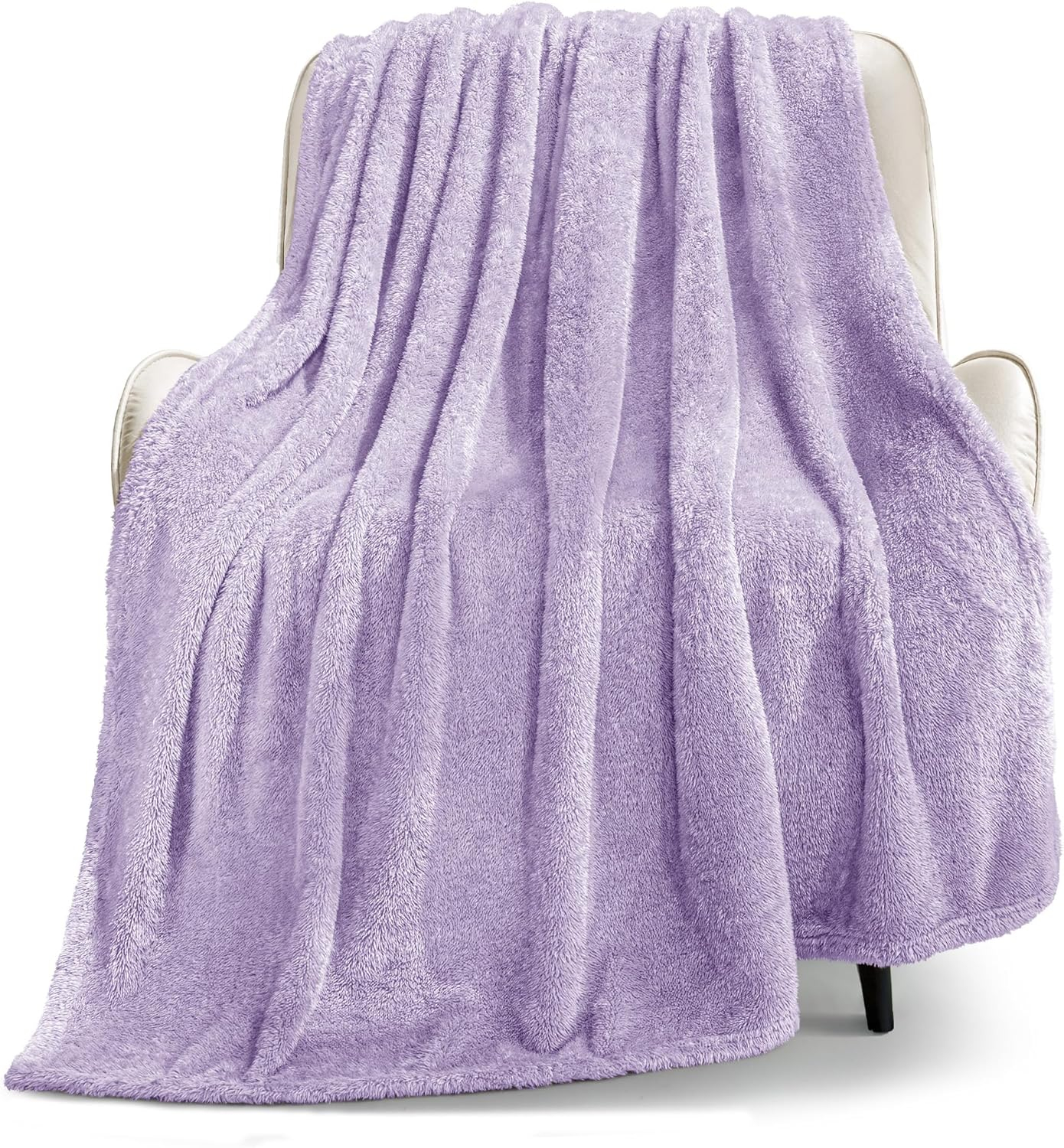 Whale Flotilla Extra Large Fleece Throw Blanket 50x70 Inch, Super Plush and Soft 300GSM Blankets for All Season, Fluffy and Lightweight, Lilac