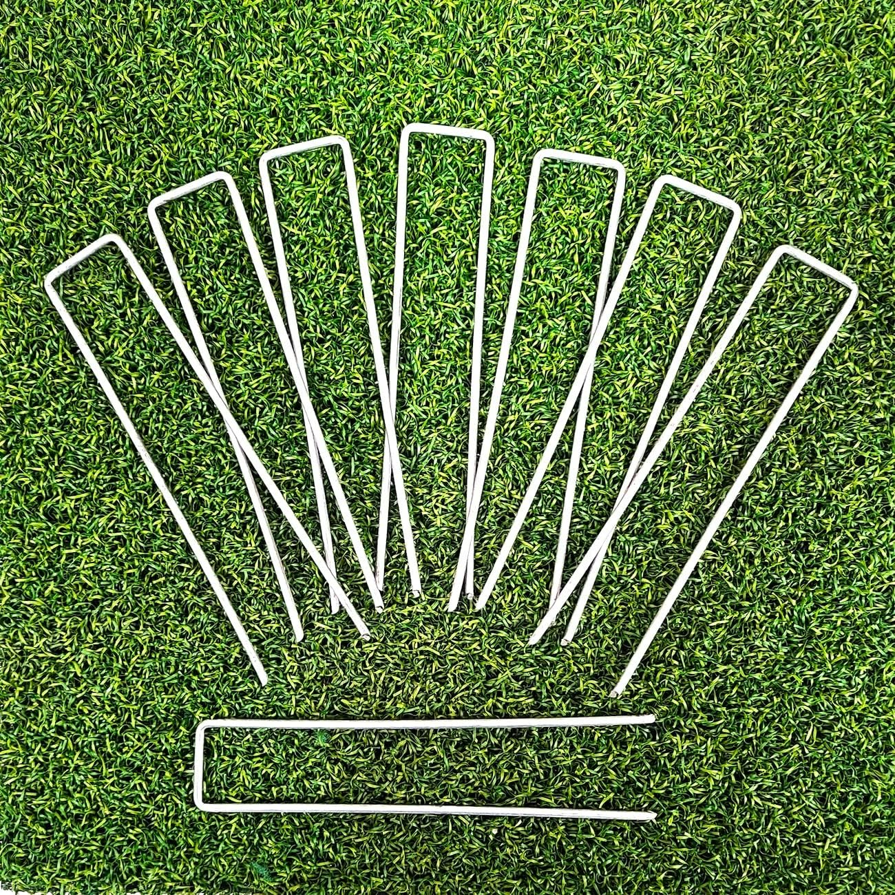 50-Pack Green TOP, 6 Inch Garden Stakes, Landscape Staples, U-Type Turf Stake for Artificial Grass, Rust Proof Sod Pin for Securing Fences Weed Barrier Fabric Outdoor Wires Tents & Tarps