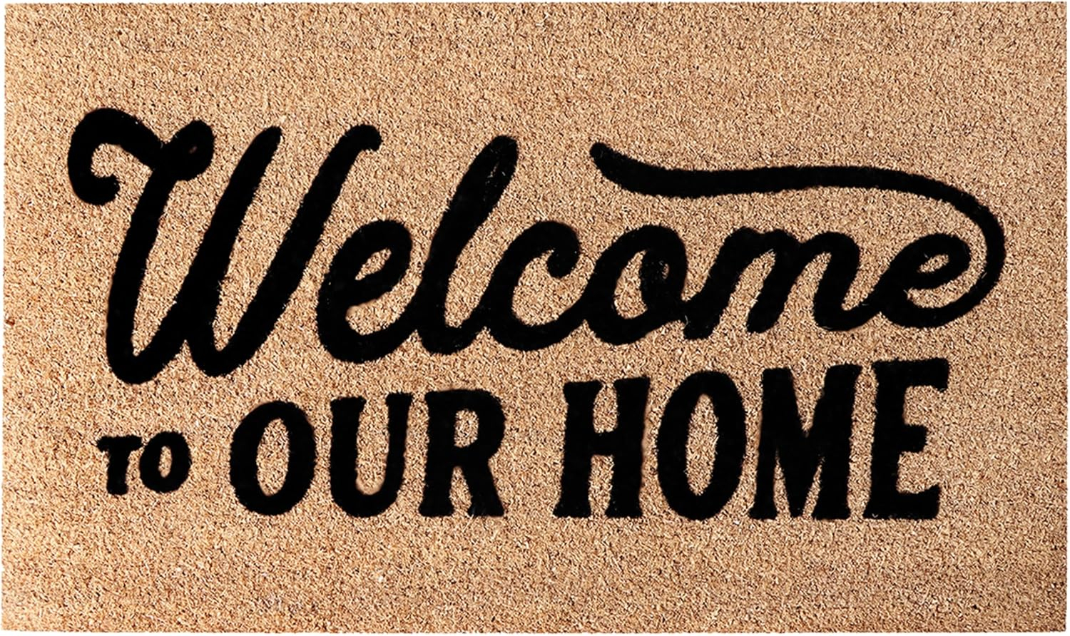 A1HC Natural Coir Flocked Doormat with Heavy Duty Non-Slip PVC Backing Easy to Clean, Fade Resistant, Pet Friendly Outdoor Welcome Mat, Low-Profile Durable Doormat 18"X30"