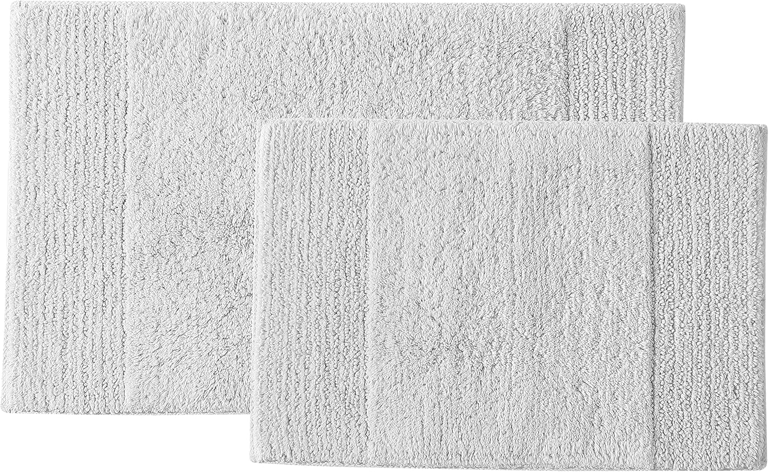 Vera Wang - Bathroom Rug Set, Soft & Absorbent Bathroom Decor, Reversible Modern Design (Sculpted Pleat Grey, 2 Piece)
