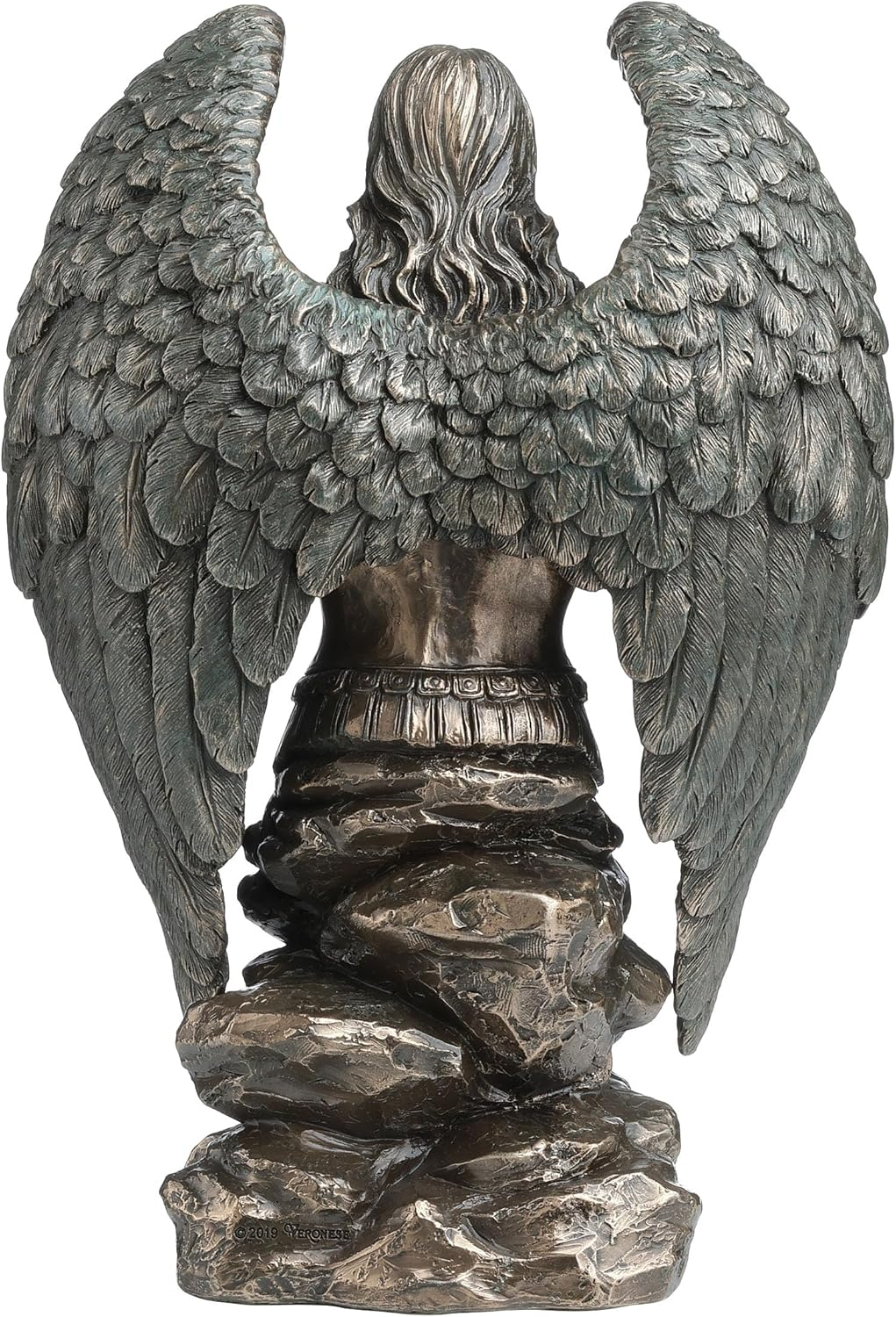 Veronese Design 9.1 Inch Saint Michael Prayer Archangel Monument Antique Bronze Finish Angel Statue