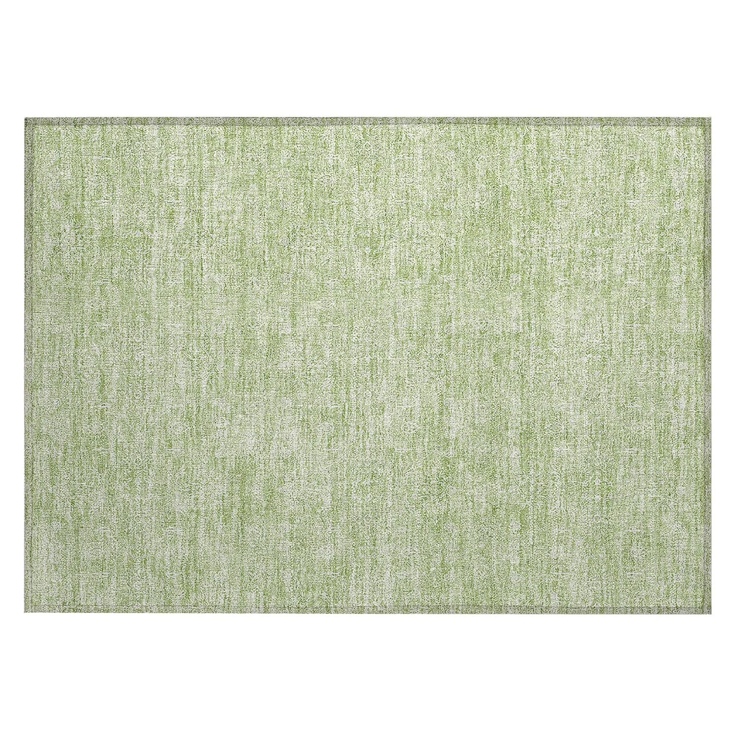 Aloe Green Synthetic Flat Woven Indoor Outdoor Rug