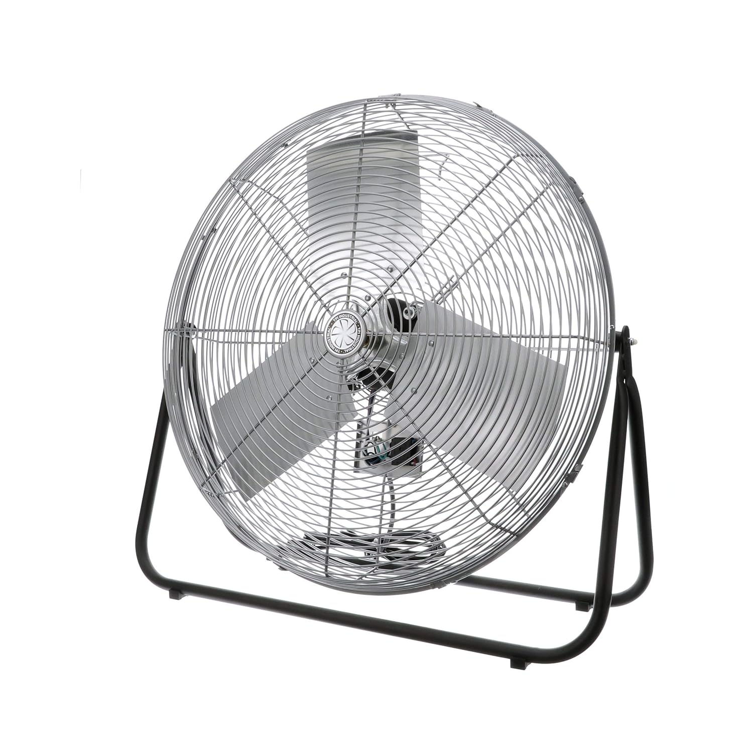 Gray 24-Inch Aluminum Industrial Floor Fan with 3-Speed Dial