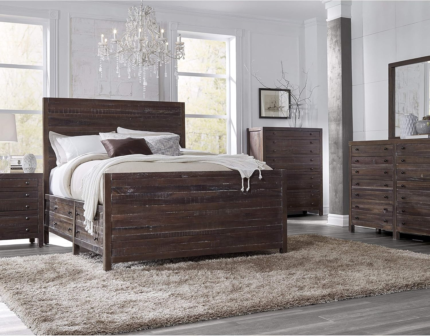 Modus Townsend 5 Drawer Solid Wood Chest in Java