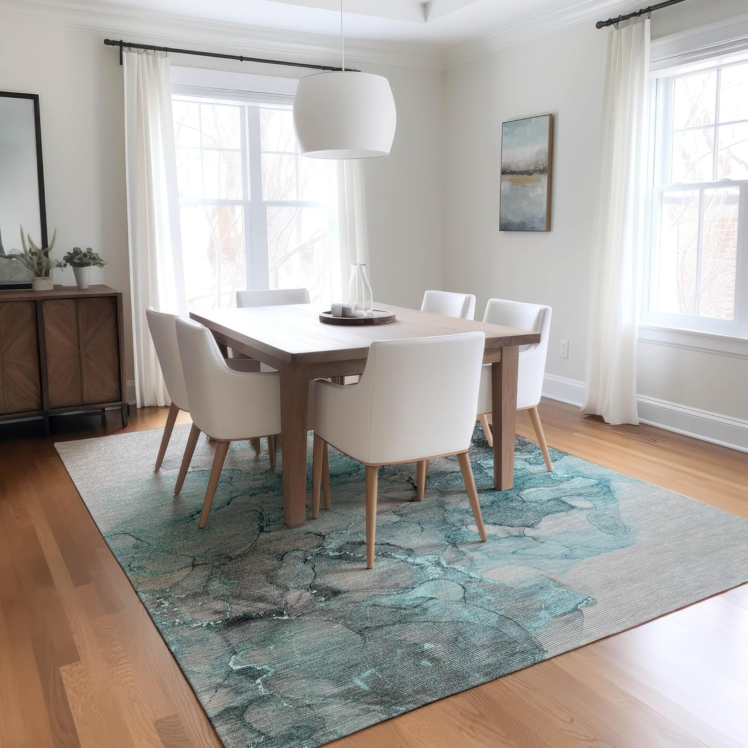 Addison Rugs Chantille ACN520 Teal 2'6" x 3'10 Indoor Outdoor Area Rug, Stain Resistant, Machine Washable, Non Shedding, Bedroom, Living Room, Dining Room, Kitchen Rug