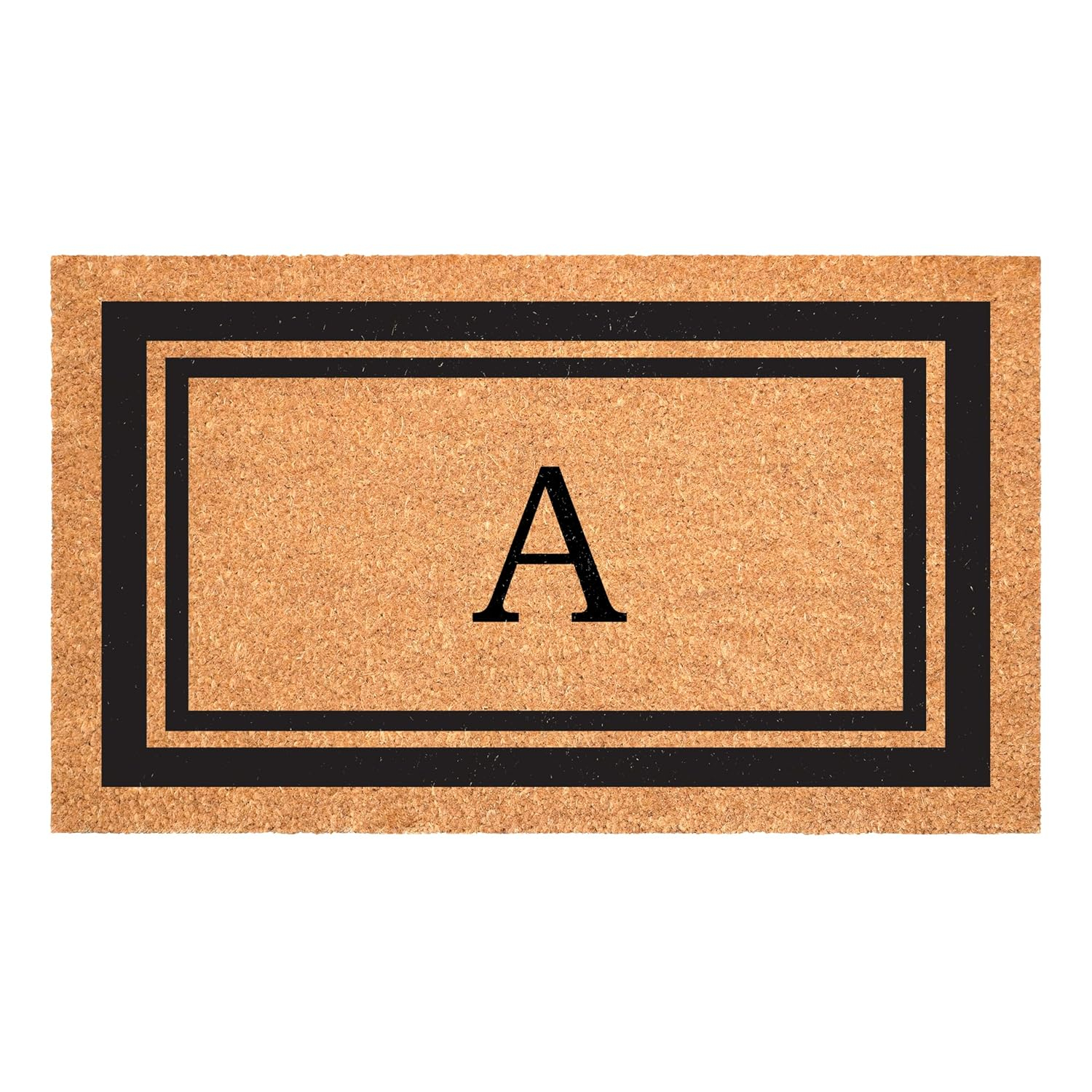 Calloway Mills Black Border 24" x 36" Monogram Outdoor Doormat (Letter A)