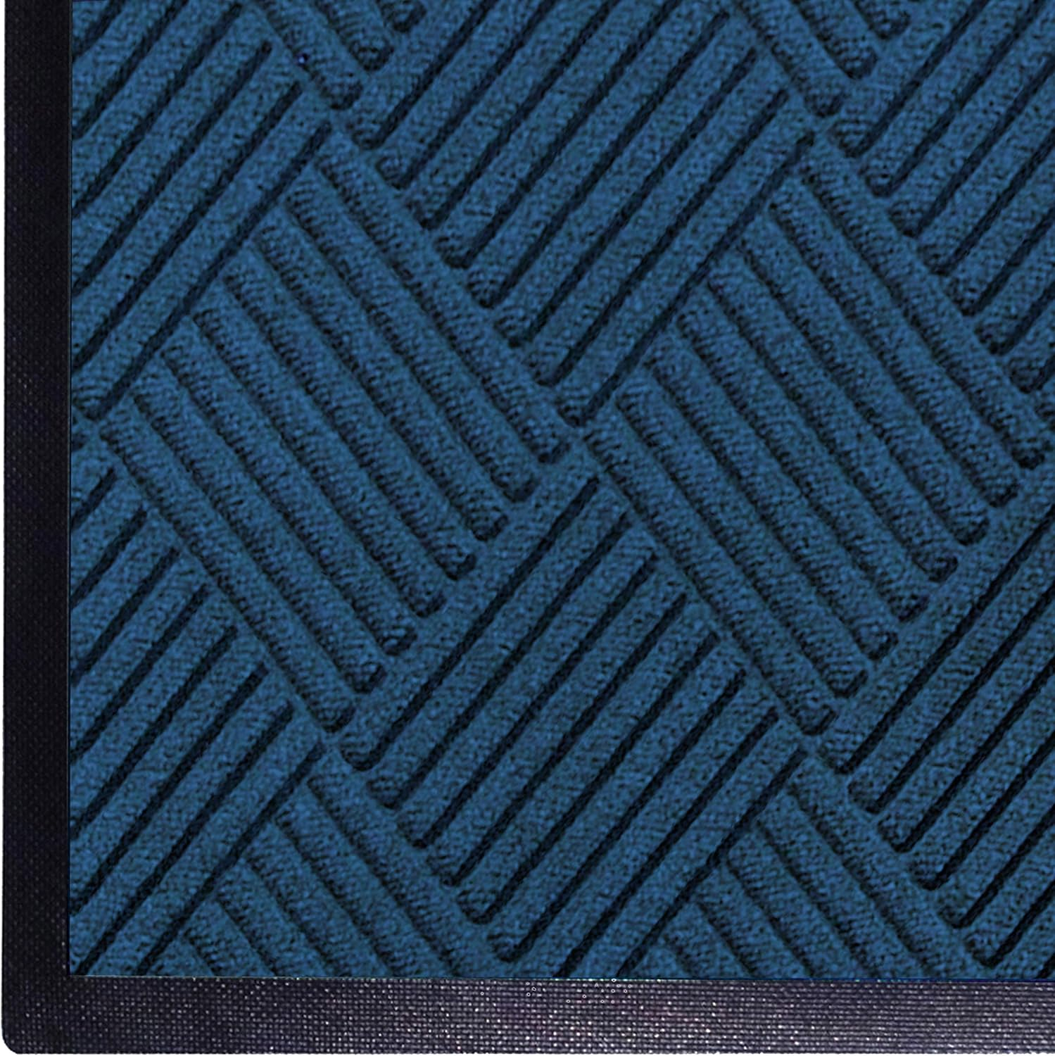 Navy Blue 3' x 4' Commercial-Grade Entrance Mat with Rubber Border