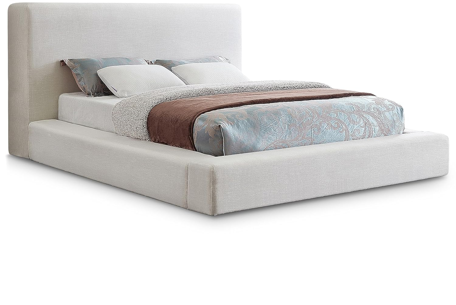Meridian Furniture Devin Full Contemporary Standard Bed, Cream