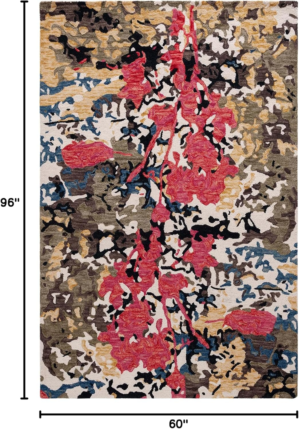 SAFAVIEH Blossom Yazmin Abstract Area Rug, Green/Ivory, 5' x 8'