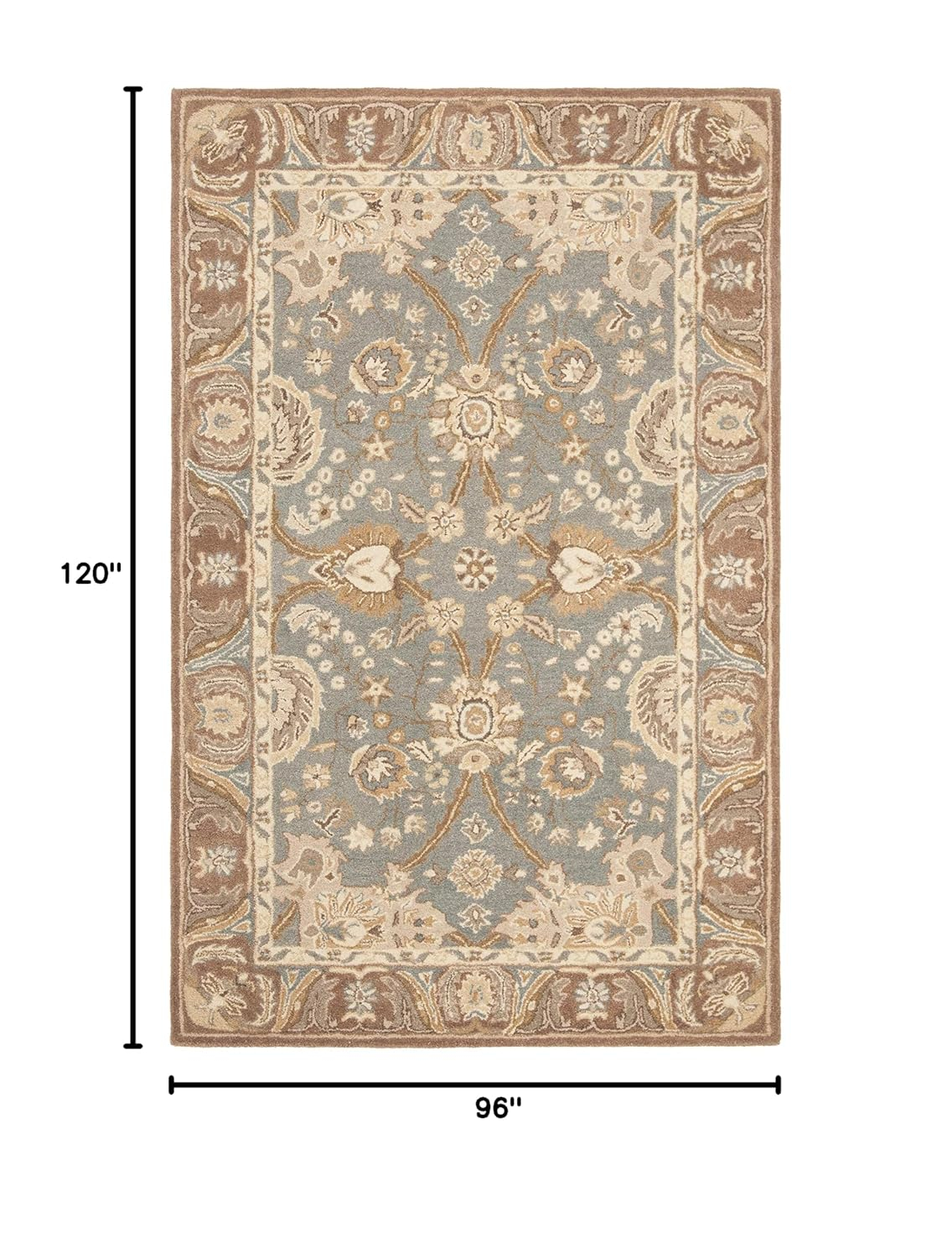 Handmade Tufted Elegance Green Wool 8' x 10' Area Rug