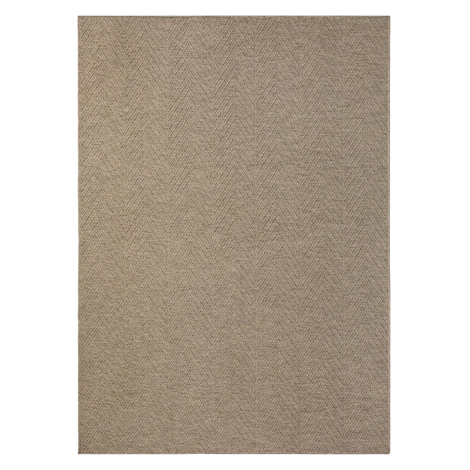 TOWN & COUNTRY BASICS Pax Herringbone Textured Solid Everwash® Washable Area Rug, Low Pile, Non-Slip Backing, Easy Clean Pet & Family Friendly Rug, Brown, 9'x12'