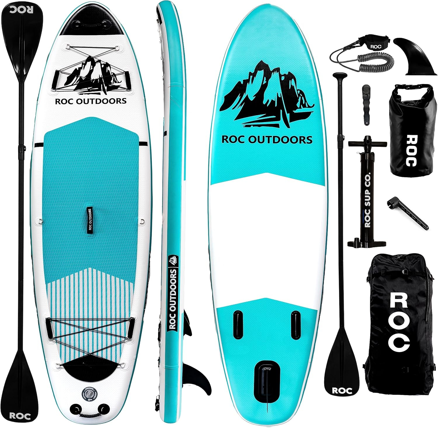 Roc Inflatable Stand Up Paddle Boards 10 ft 6 in with Premium SUP Paddle Board Accessories, Wide Stable Design, Non-Slip Comfort Deck for Youth & Adults
