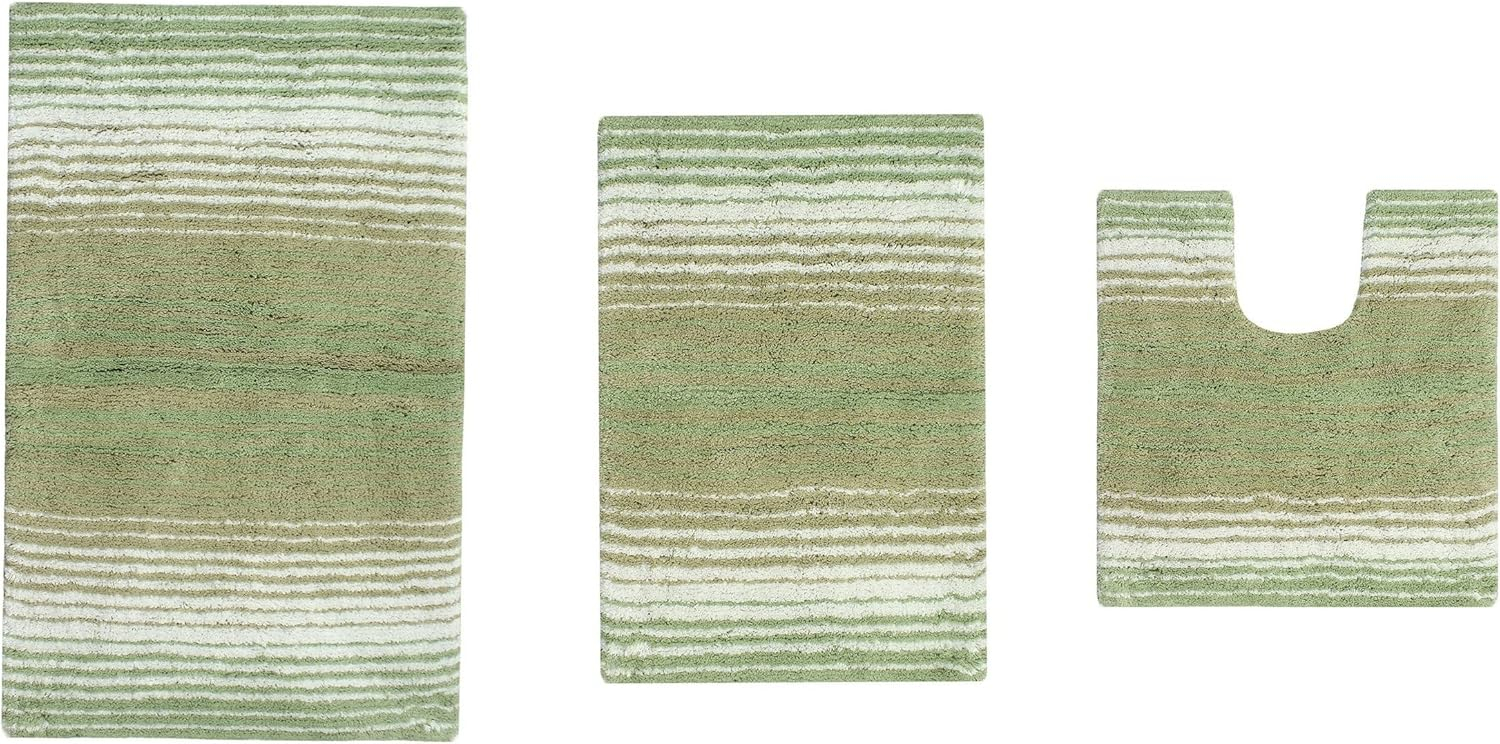 100% Cotton Gradiation Collection Machine Washable 3-Pcs Set with Contour, Sage