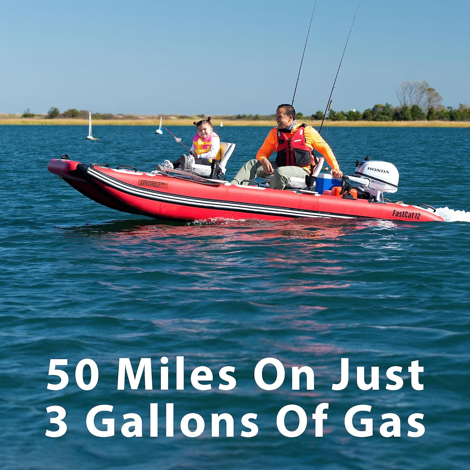Sea Eagle FastCat12 Red Inflatable Catamaran Boat