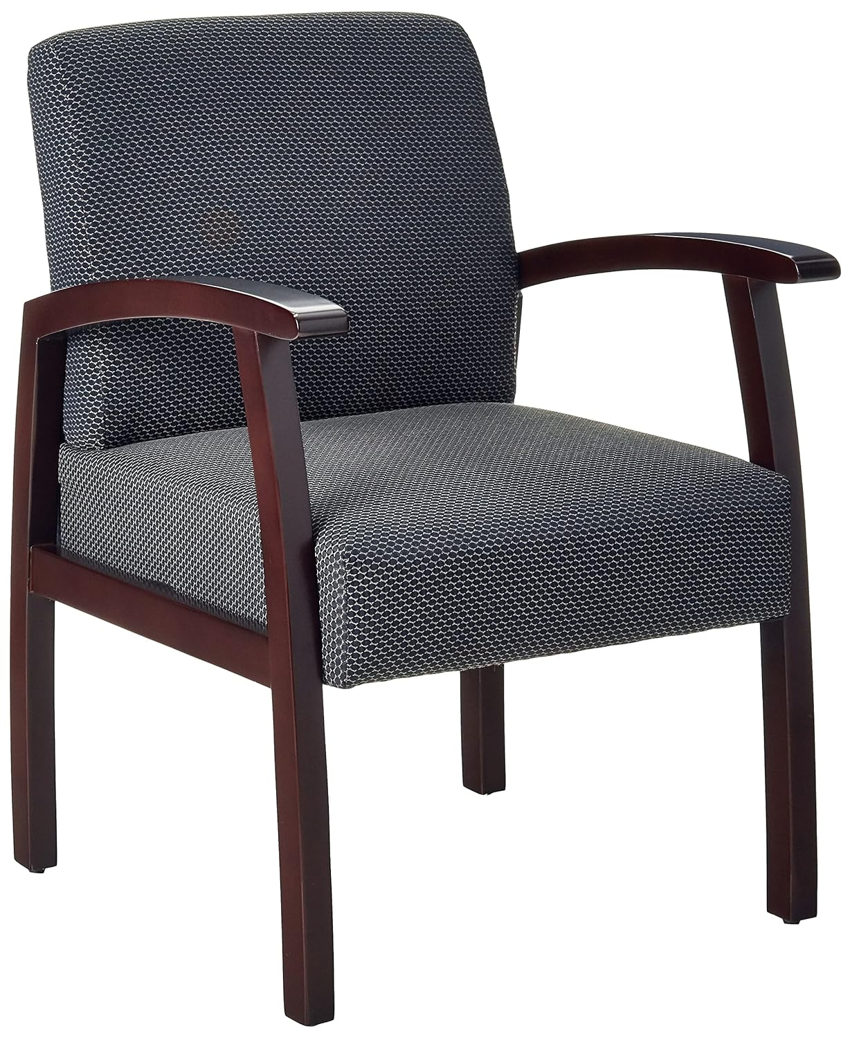 Lorell Guest Chairs 24"x25"x35-1/2" Charcoal/Espresso frame 68555