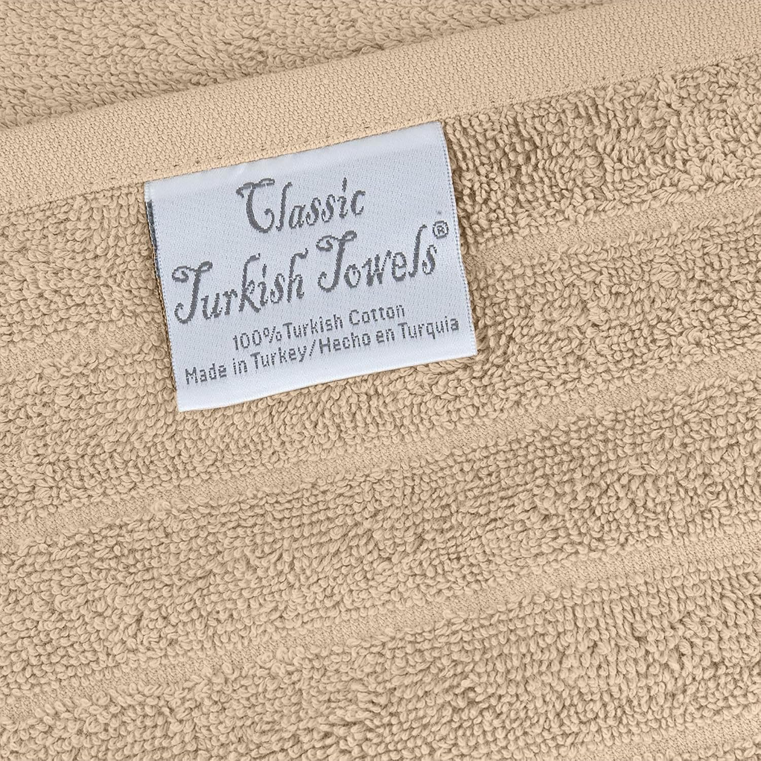 Classic Turkish Towel s 100% Turkish Cotton Bath Sheets Plush Ribbed 3 Piece 40x65" - 40x65 Almond Beige