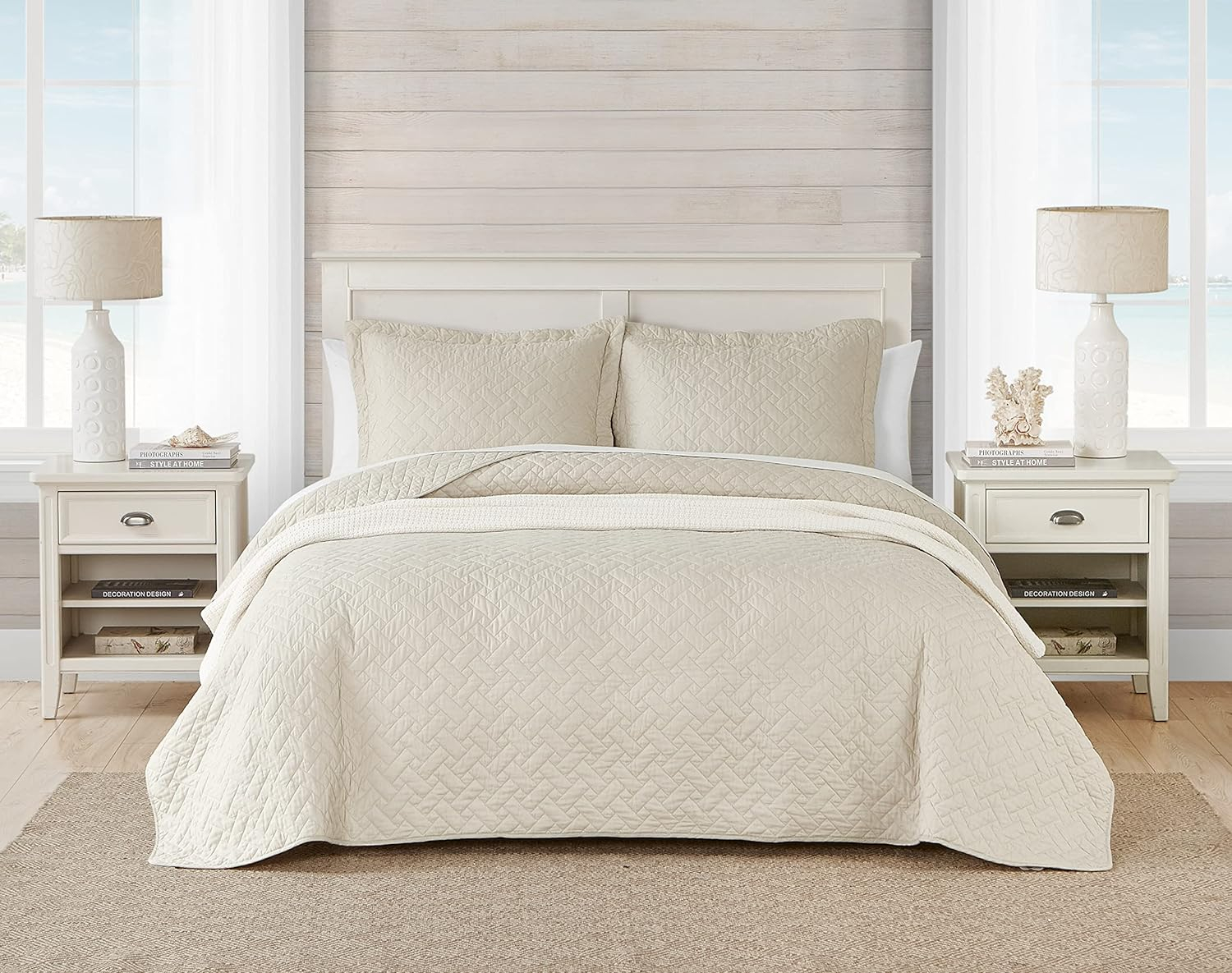 Dune Twin Cotton Reversible Quilt Set with Shams