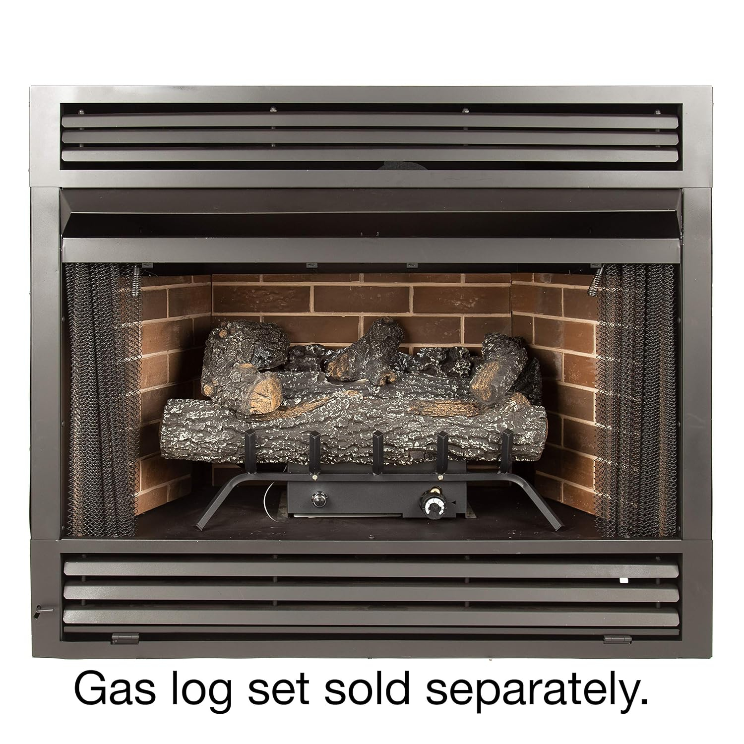 Black 32-Inch Vent-Free Dual Fuel Fireplace Insert