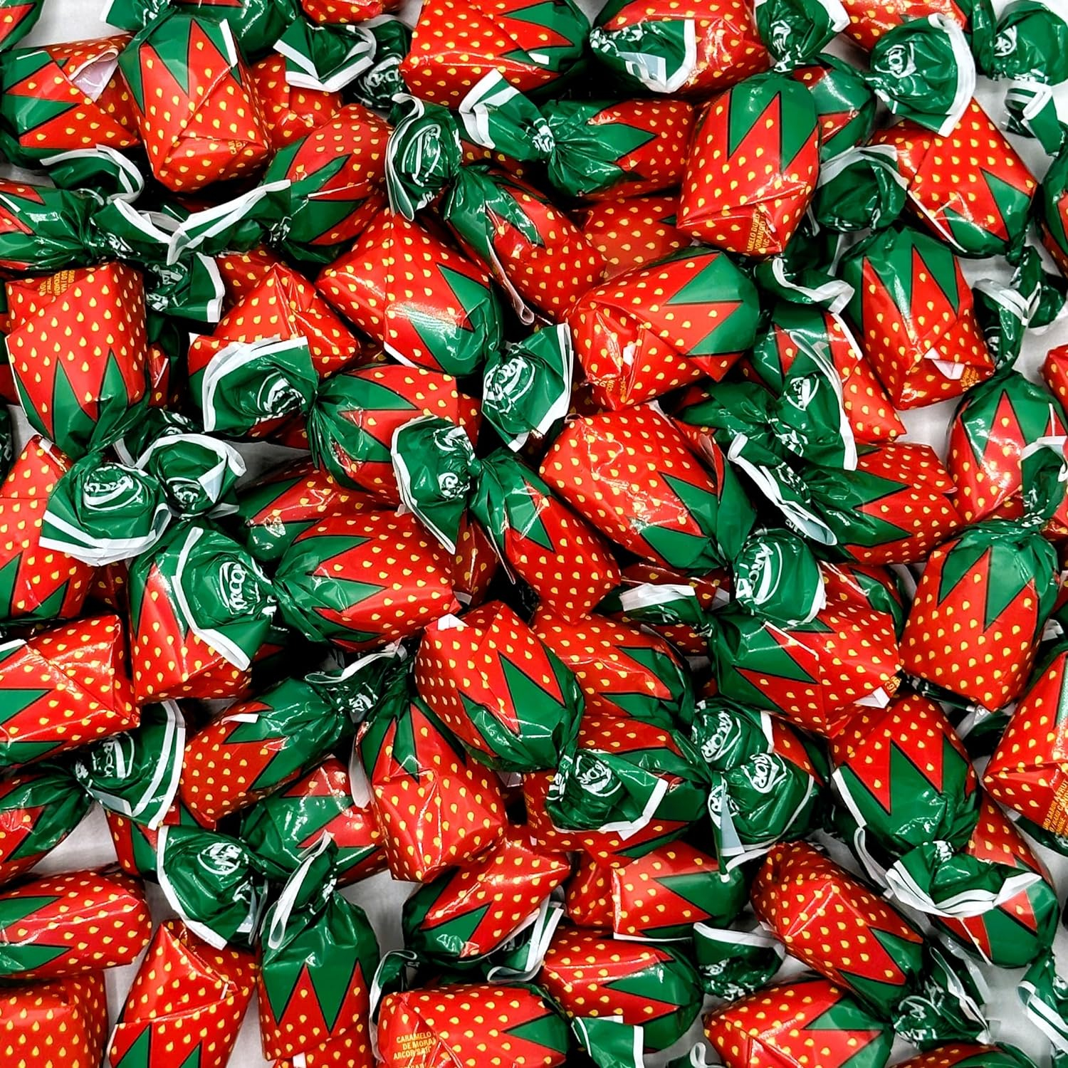 Strawberry Filled Hard Candy - Individually Wrapped Strawberry Bon Bons Candy 2 Pound Bulk Bag - Holiday Candy