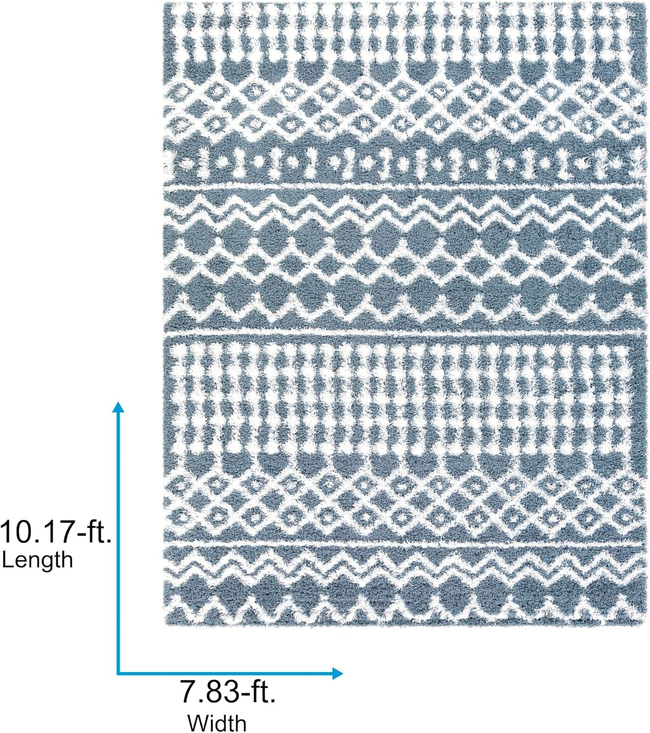 Livabliss Hapsburg Moroccan Shag Area Rug, 7'10" x 10'2", Denim