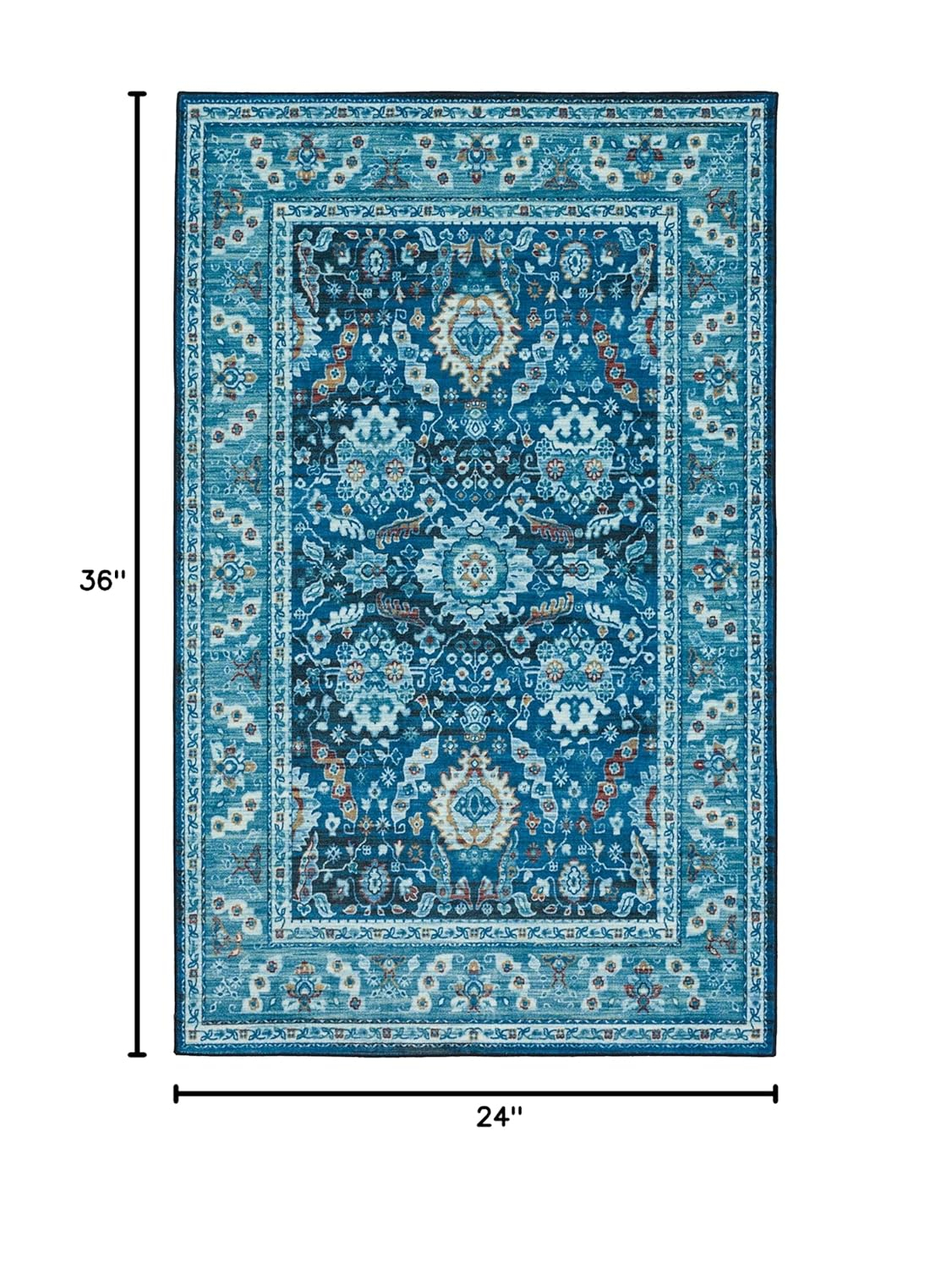 Mohawk Home Prismatic Marshall Denim Floral Ornamental (2' X 3') Accent Rug
