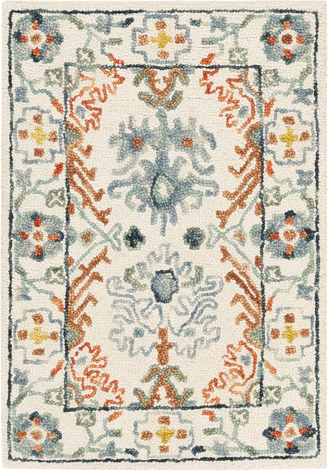 SAFAVIEH Aspen Brooks Southwestern Area Rug, Ivory/Blue, 10' x 14'