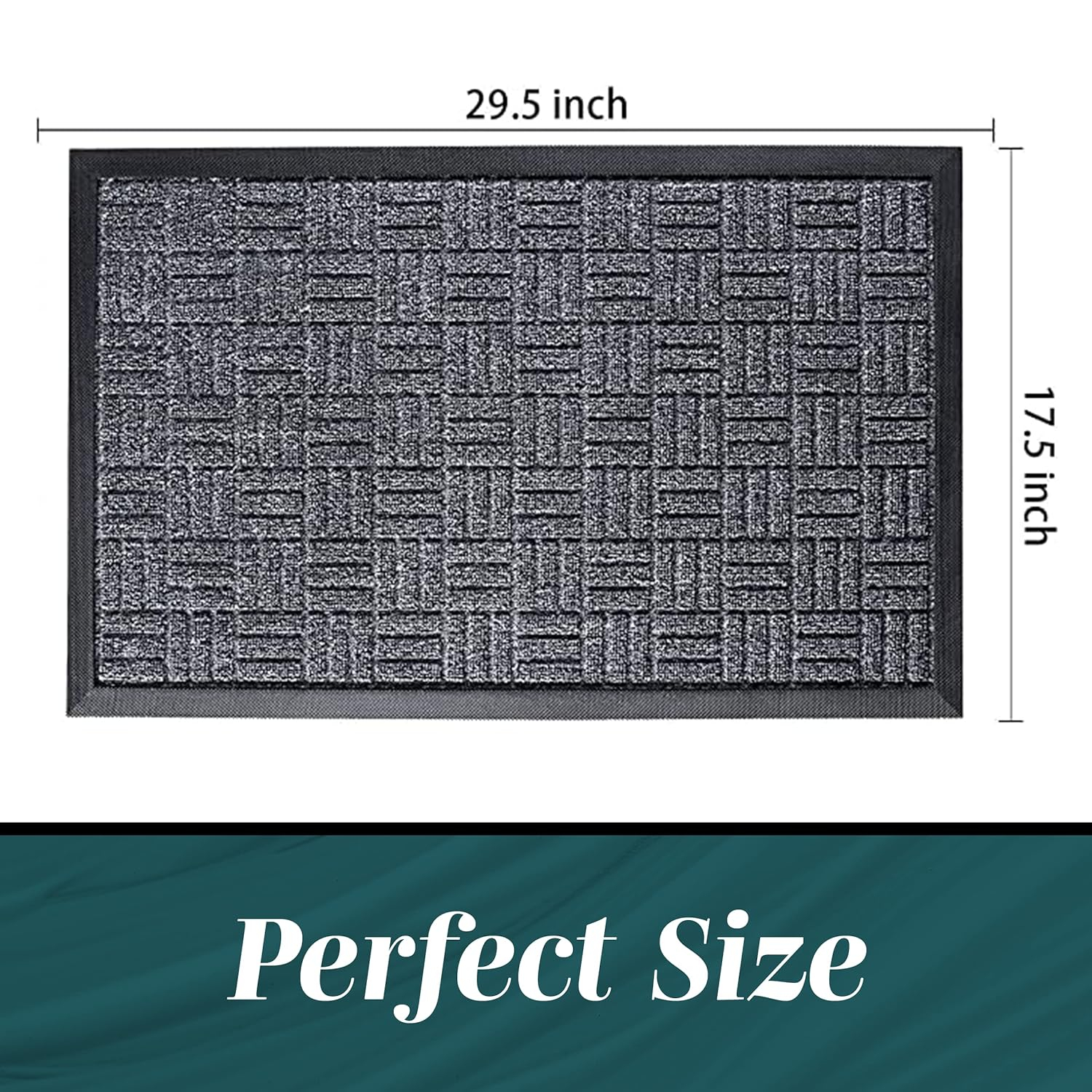 Front Door Mats, 2 Pc Set, 29.5 x 17, All Weather Entry and Back Yard, Indoor and Outdoor Safe, Slip Resistant Rubber Backing, Absorbent and Waterproof, Dirt Trapping Rugs for Entryway