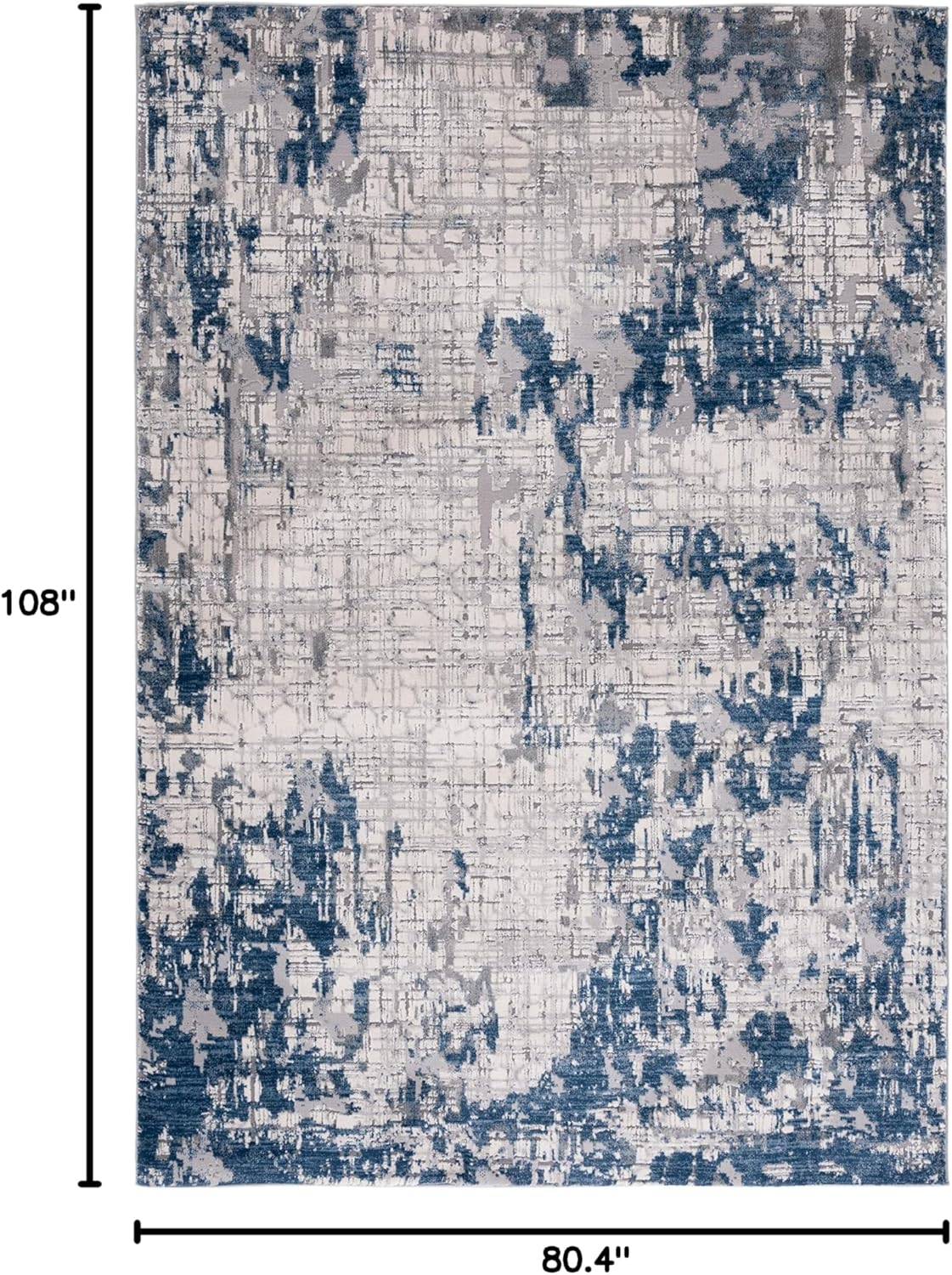 SAFAVIEH Meadow Bairre Abstract Area Rug, Ivory Grey/Blue, 6'7" x 9'