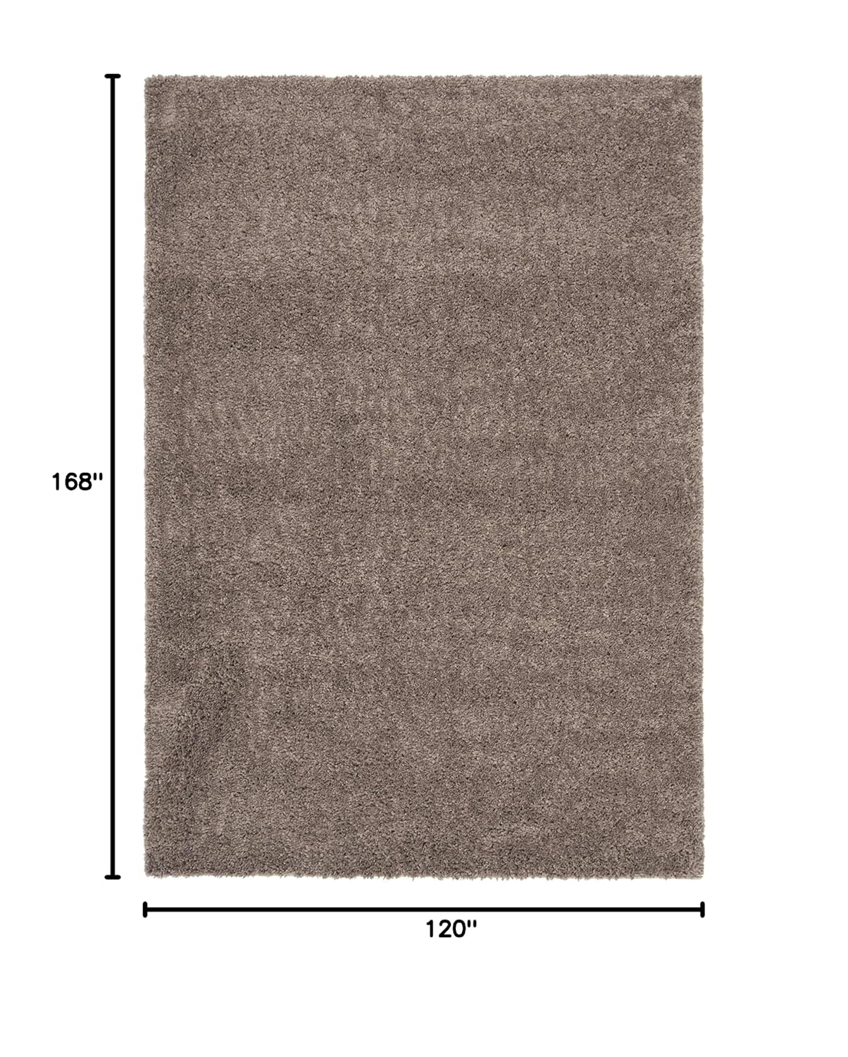 SAFAVIEH August Carlene Solid Plush Shag Area Rug, Taupe, 10' x 14'
