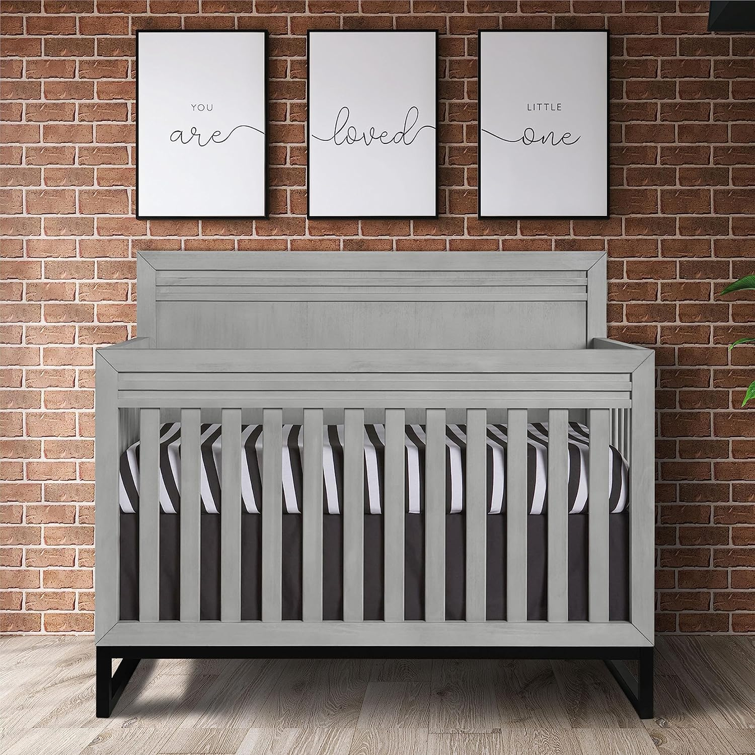 Imperial Grey Hardwood Convertible Crib for Newborns and Toddlers