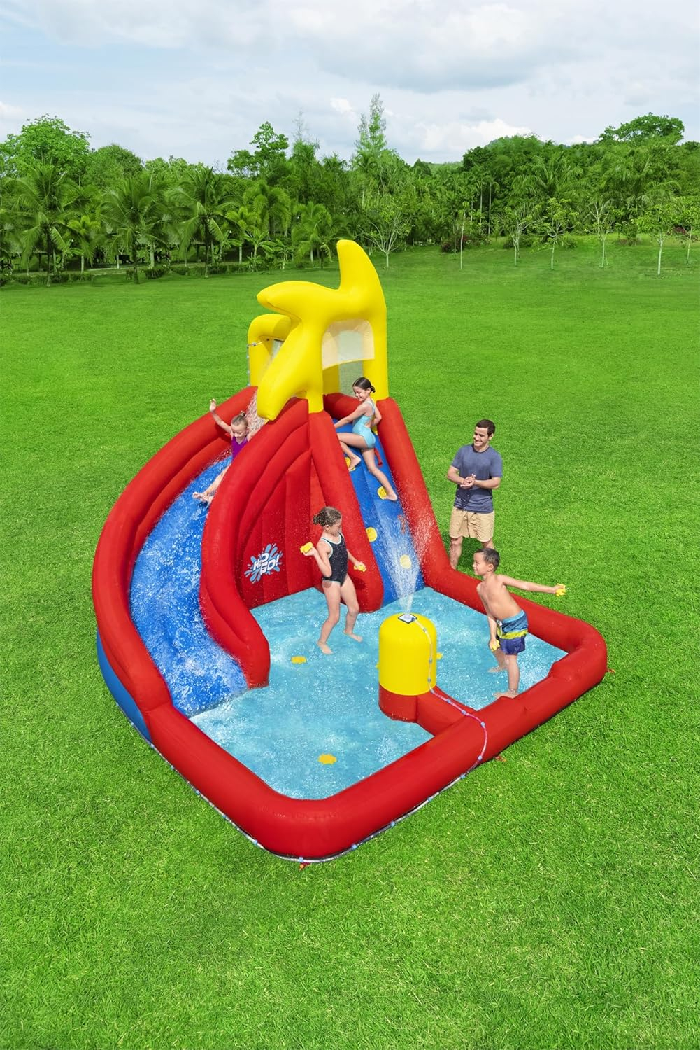 AstroSplash Mega Outdoor Water Park with Slide and Climbing Wall