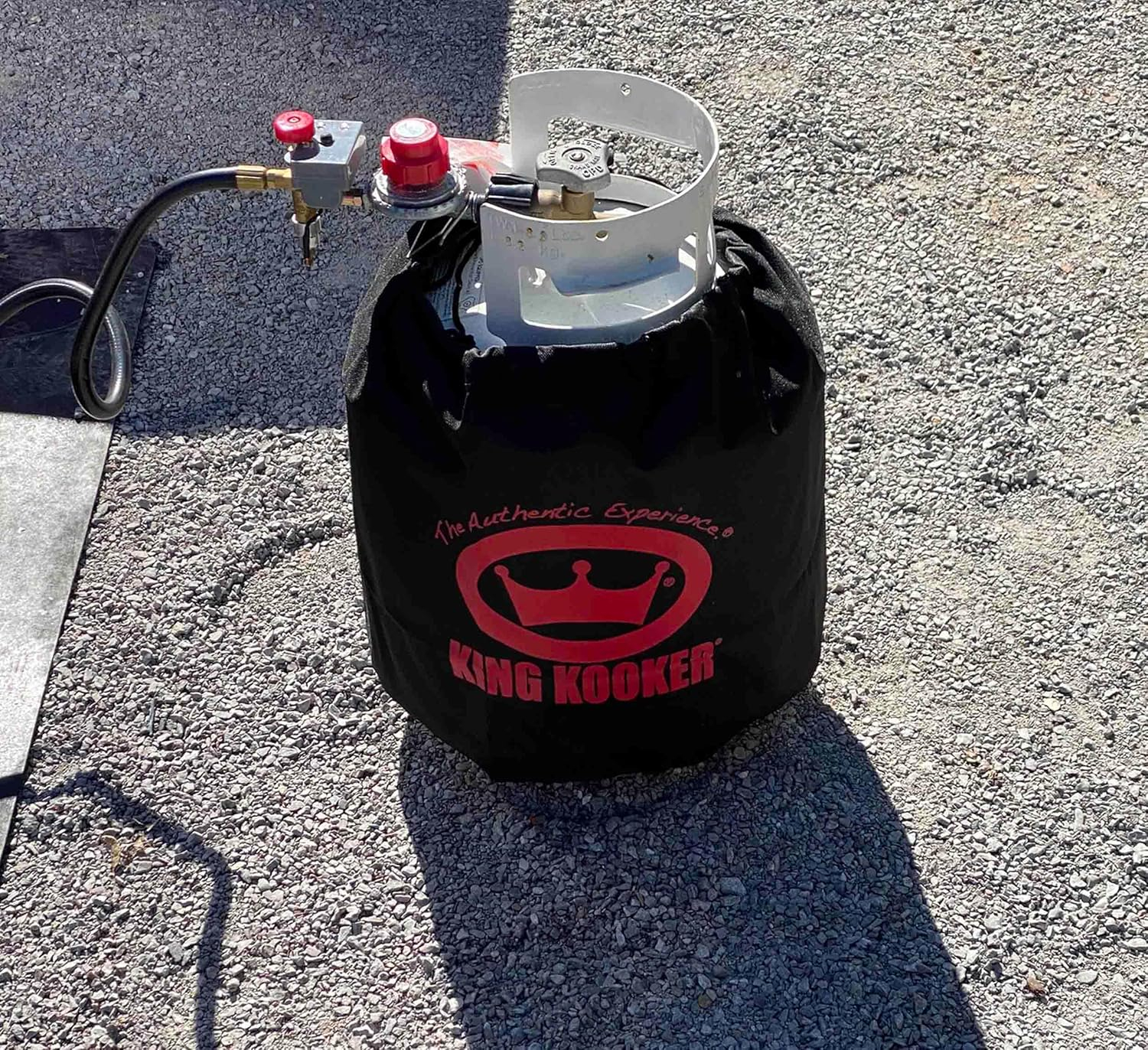 King Kooker Fabric Propane Tank Cover 20lb, Heavy Duty Tank Cover with Adjustable Drawstrings, Dress Up Your Gas Grill, Durable and Convenient, Fits Standard 20lb Tank Cylinder, Weather Resistant