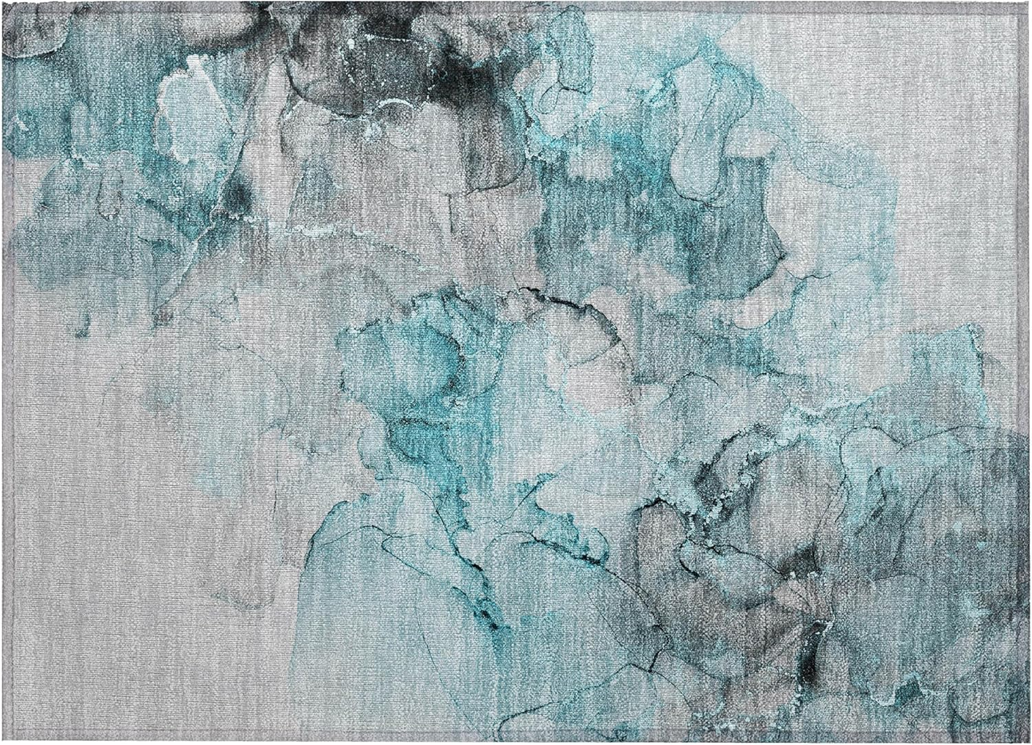 Chantille ACN520 Teal 1 ft. 8 in. x 2 ft. 6 in. Machine Washable Indoor/Outdoor Geometric Area Rug