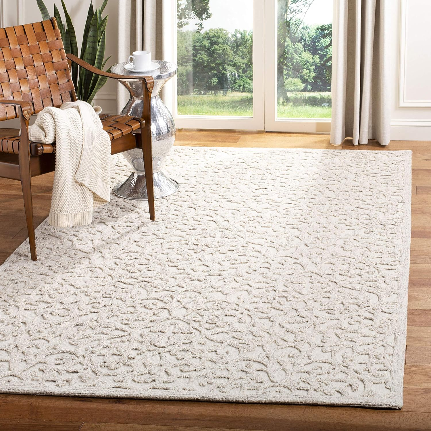 SAFAVIEH Trace Bryan Geometric Area Rug, Camel/Ivory, 10' x 14'