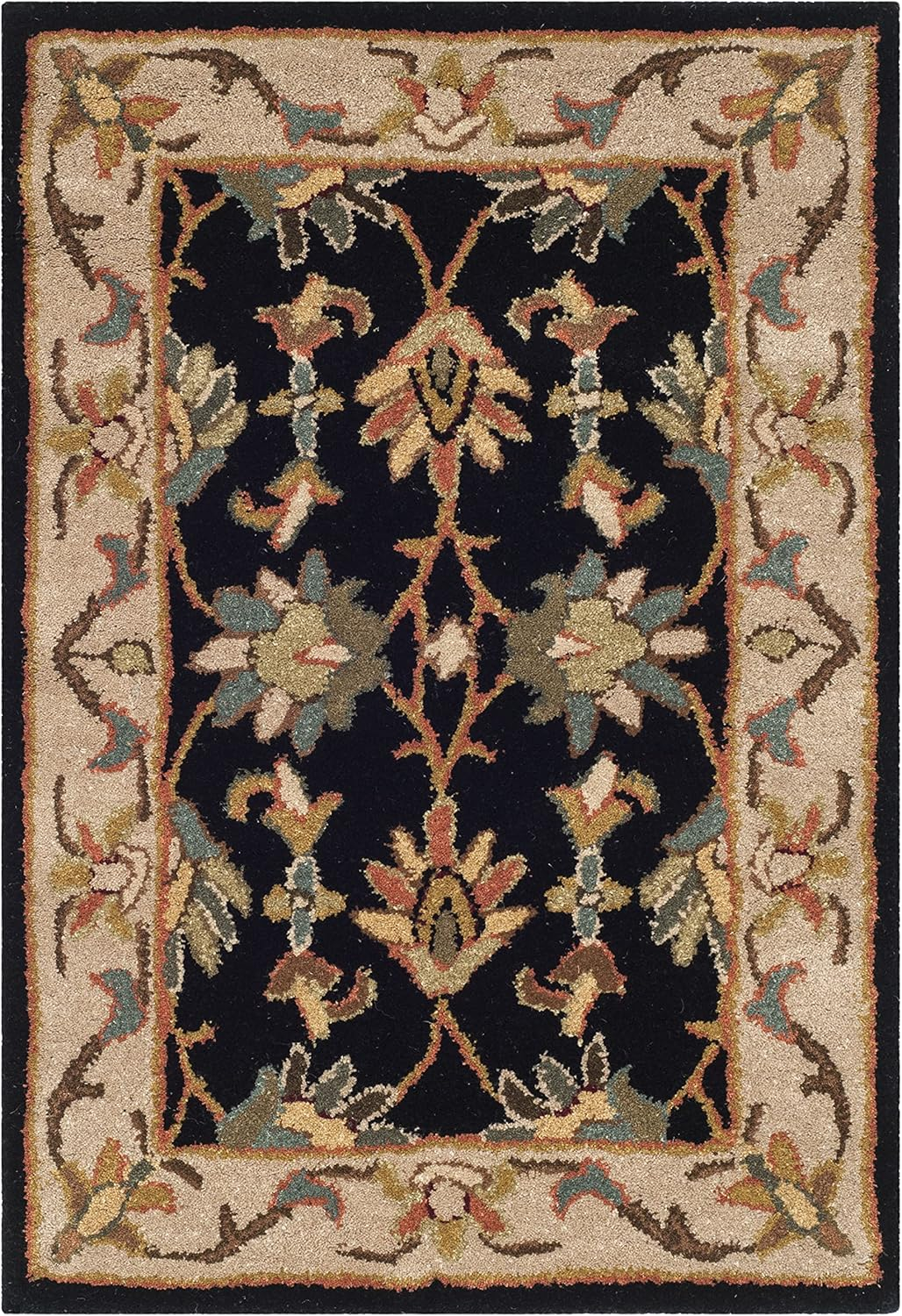Heritage Black/Beige 9 ft. x 12 ft. Border Area Rug