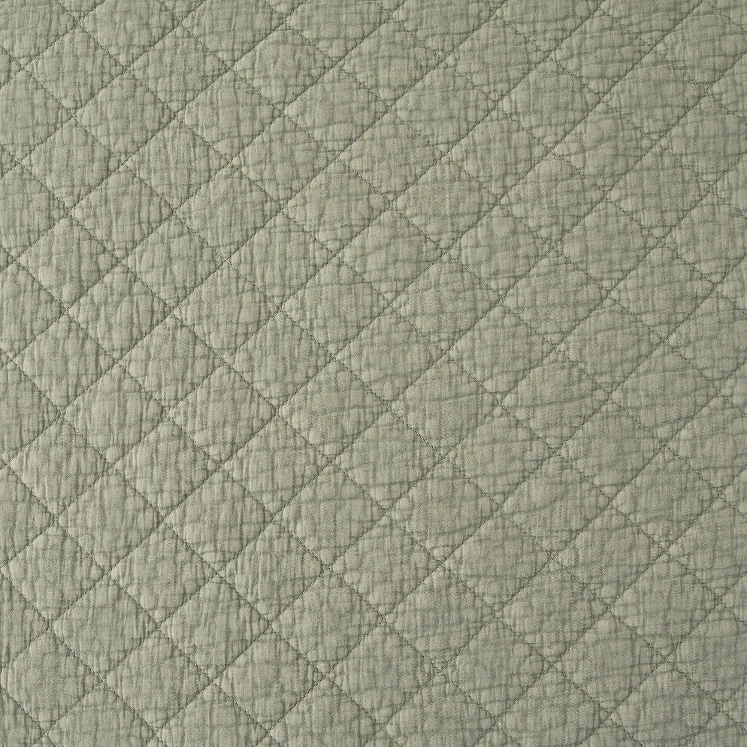 HiEnd Accents Cotton Gauze Euro Sham, 27x27 inch, Celadon Green Solid Color, Soft Textured Cotton Pillowcases, Classic Chic Casual Modern Rustic Quilted Pillow Shams