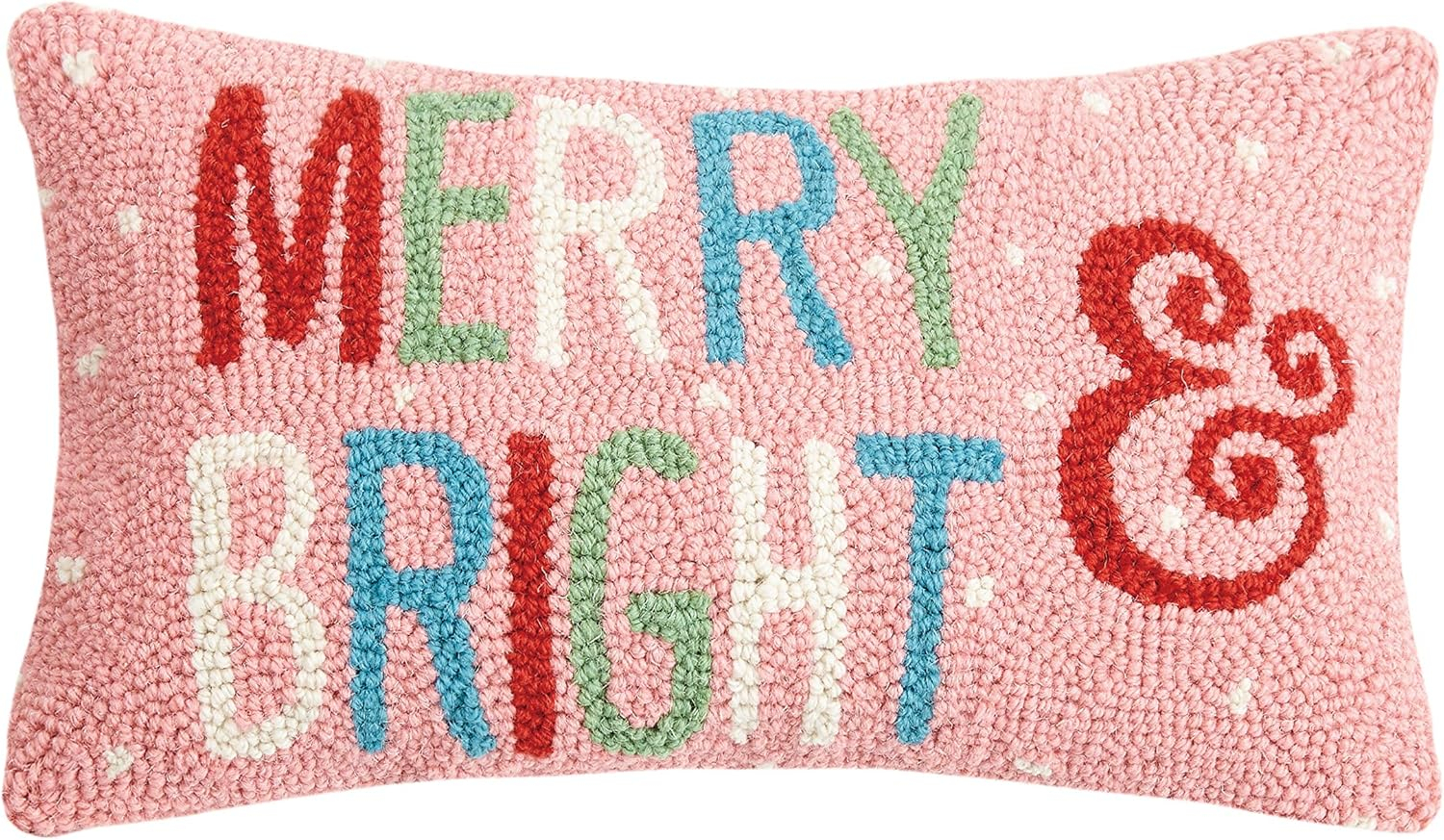 Peking Handicraft 31JES1669C16OB Merry and Bright Holiday Hook Pillow, 16-inch Long