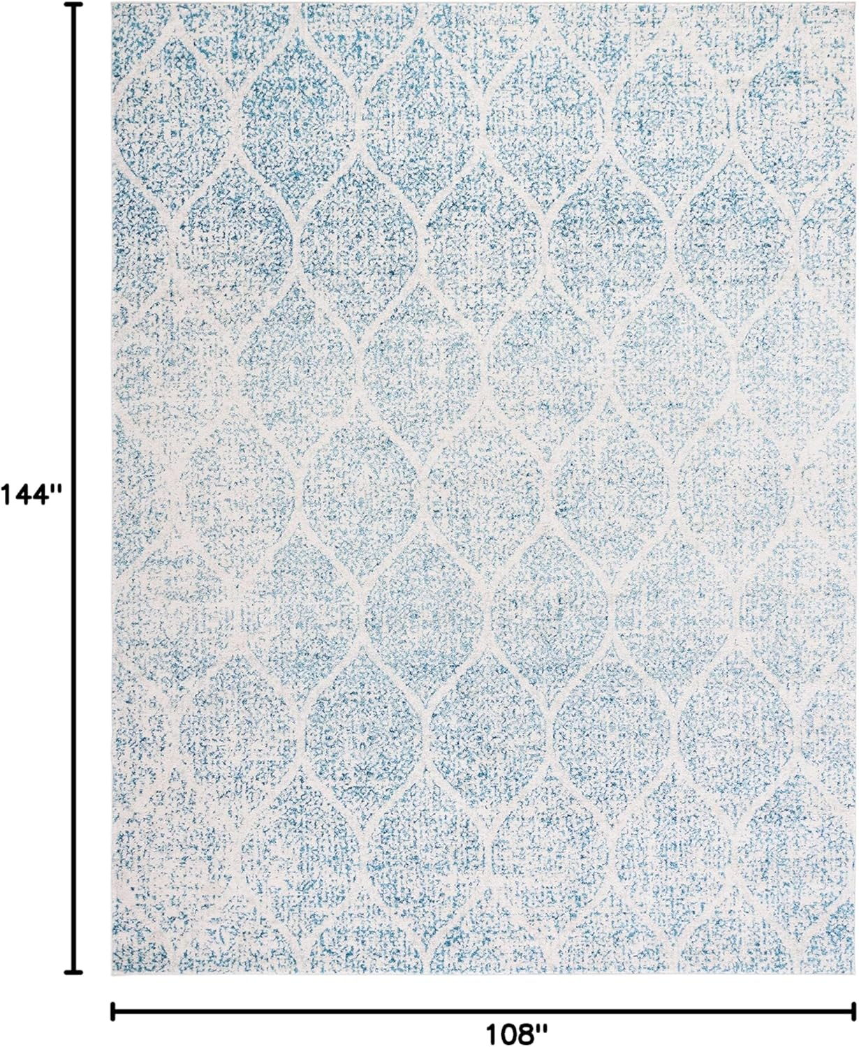 SAFAVIEH Madison Leighton Geometric Area Rug, Cream/Turquoise, 9' x 12'